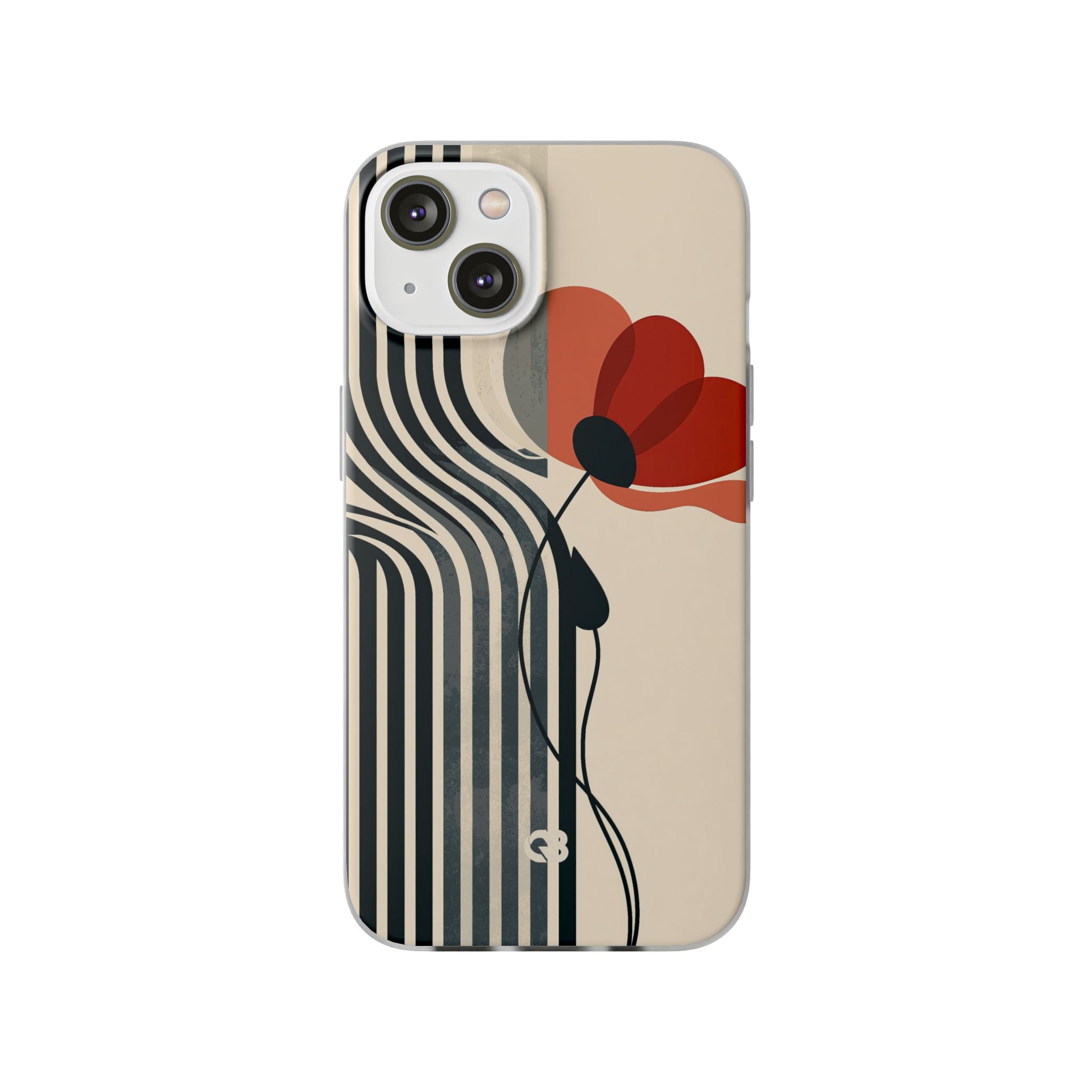 Beige Lite Phone Case for iPhone - Crimson Line Bloom