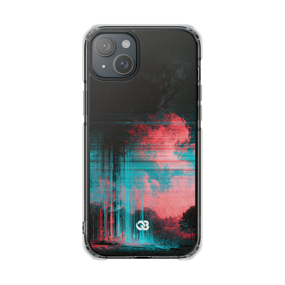 Digital Signal Drift · Clear Impact Magnetic Phone Case for iPhone · Black
