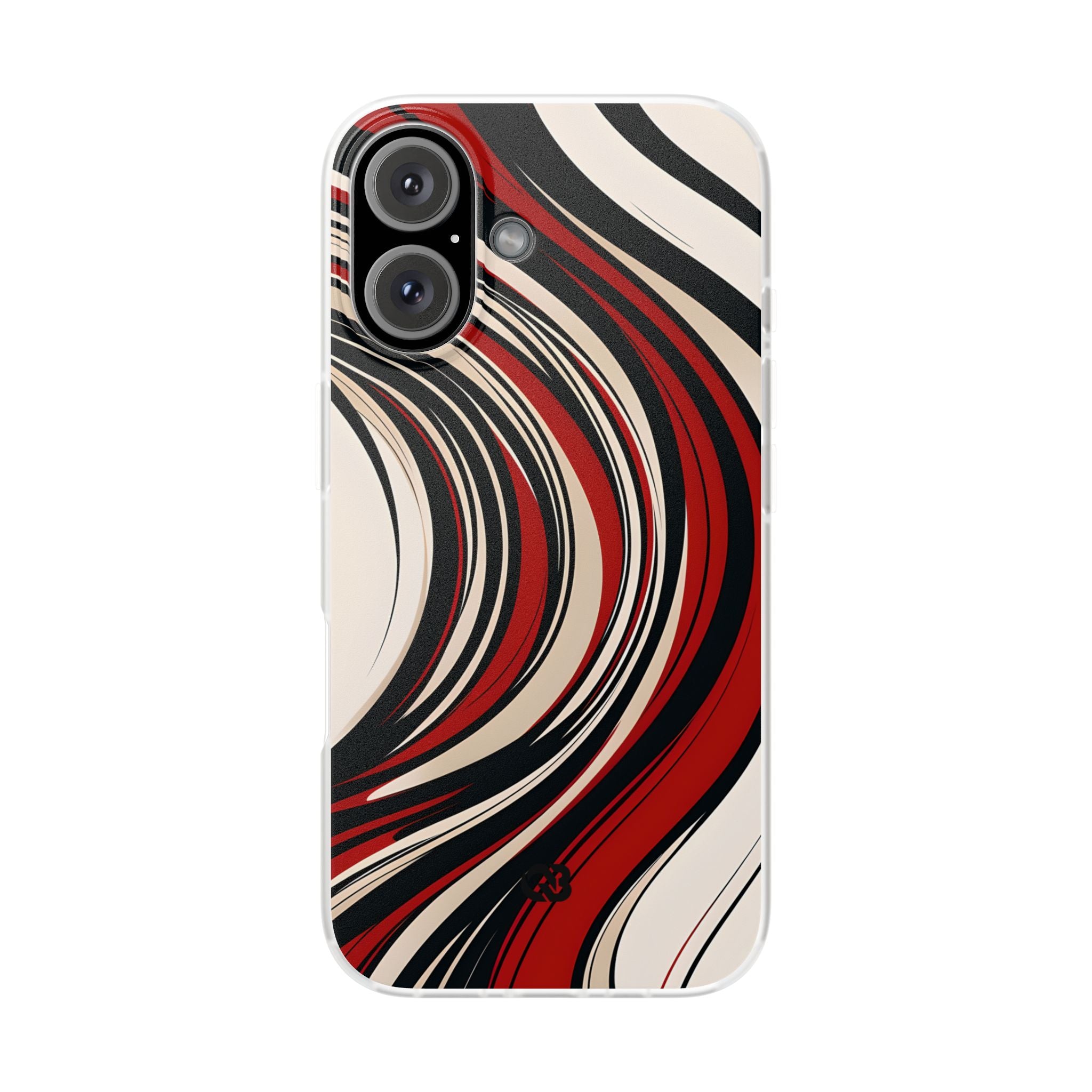 Crimson Flow Waves · Soft Phone Case for iPhone