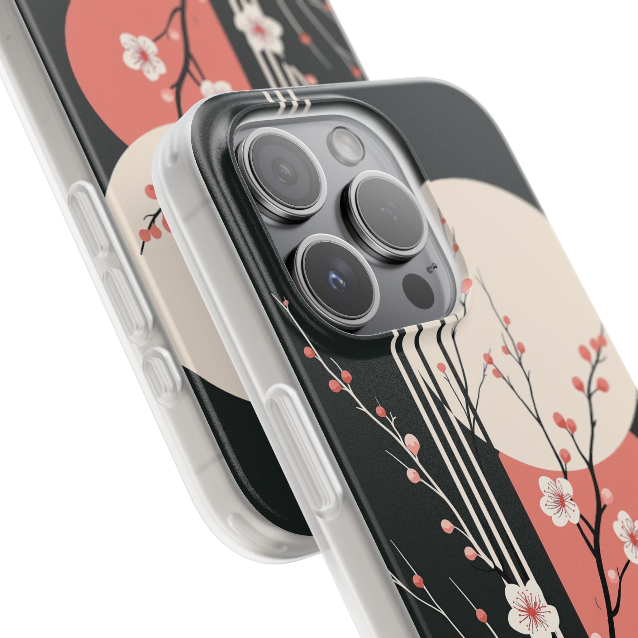 Black Lite Phone Case for iPhone - Kyoto Midnight Blossom