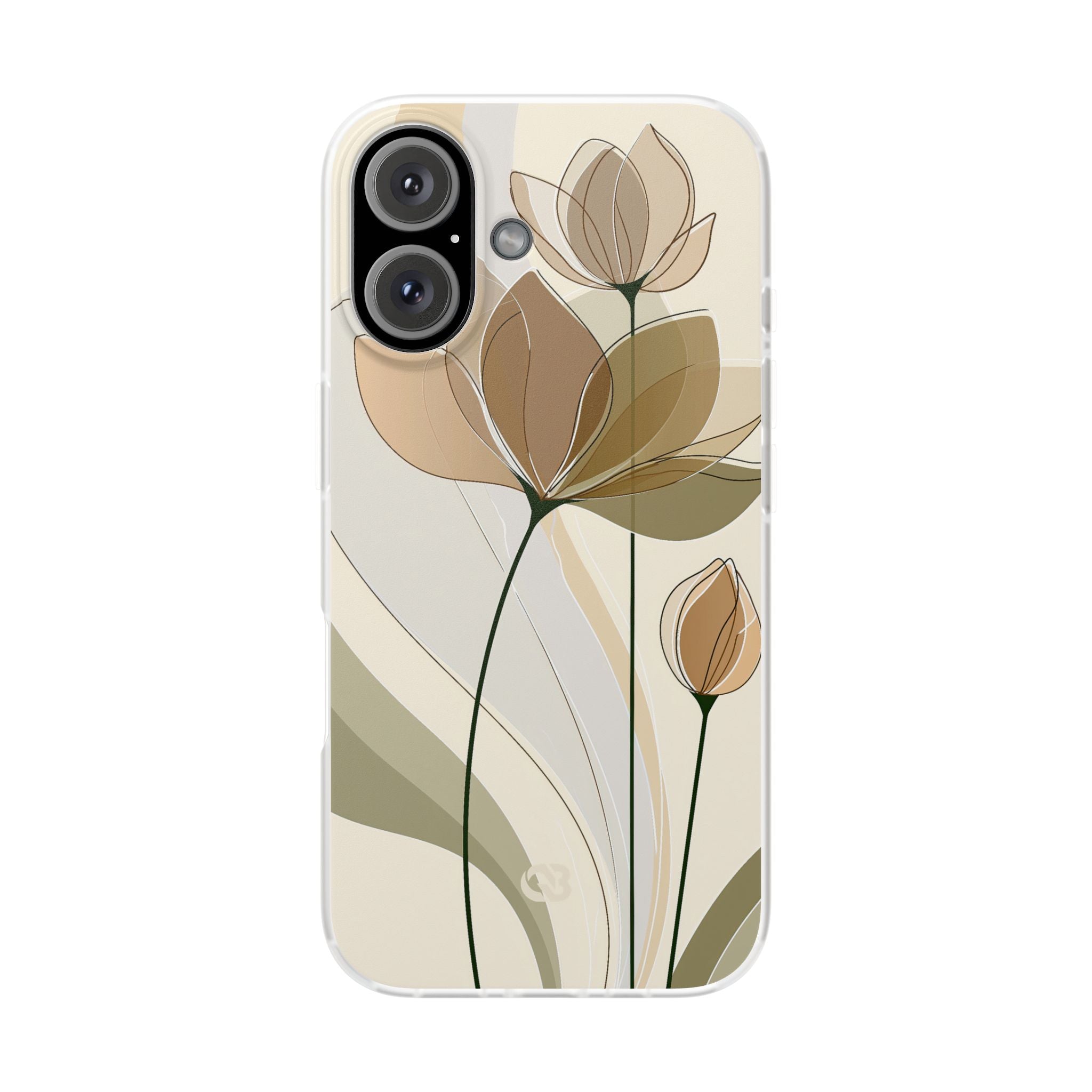 Beige Lite Phone Case for iPhone - Muted Ochre Petals