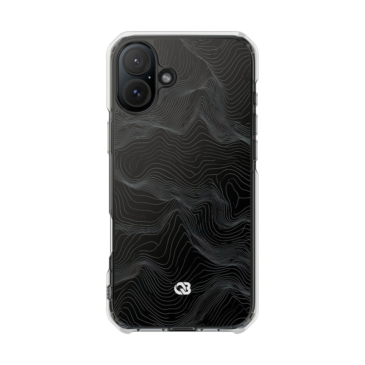 Obsidian Contour Elevation · Clear Impact Magnetic Phone Case for iPhone · Black