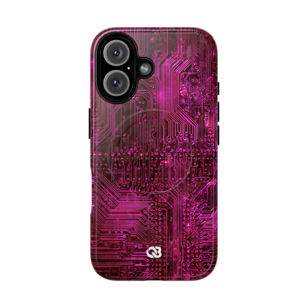 Magenta Circuit Trace · Tough 2.0 Magnetic Phone Case for iPhone · Pink
