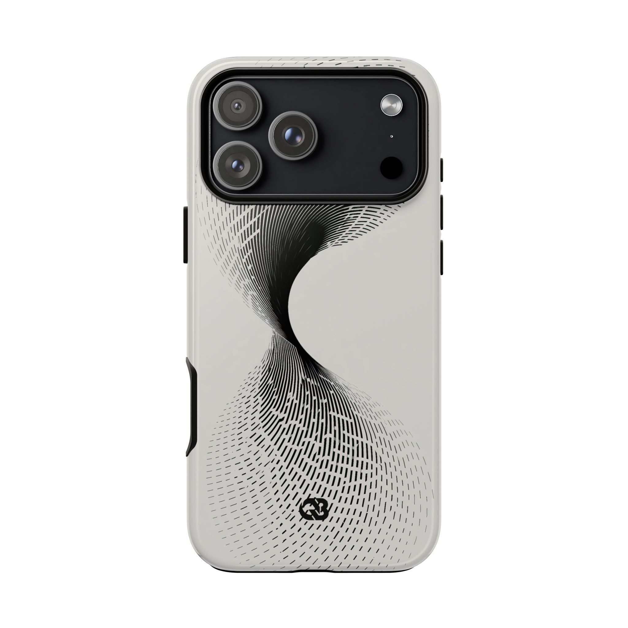 White Tough Phone Case for iPhone - Linear Torsion Grid