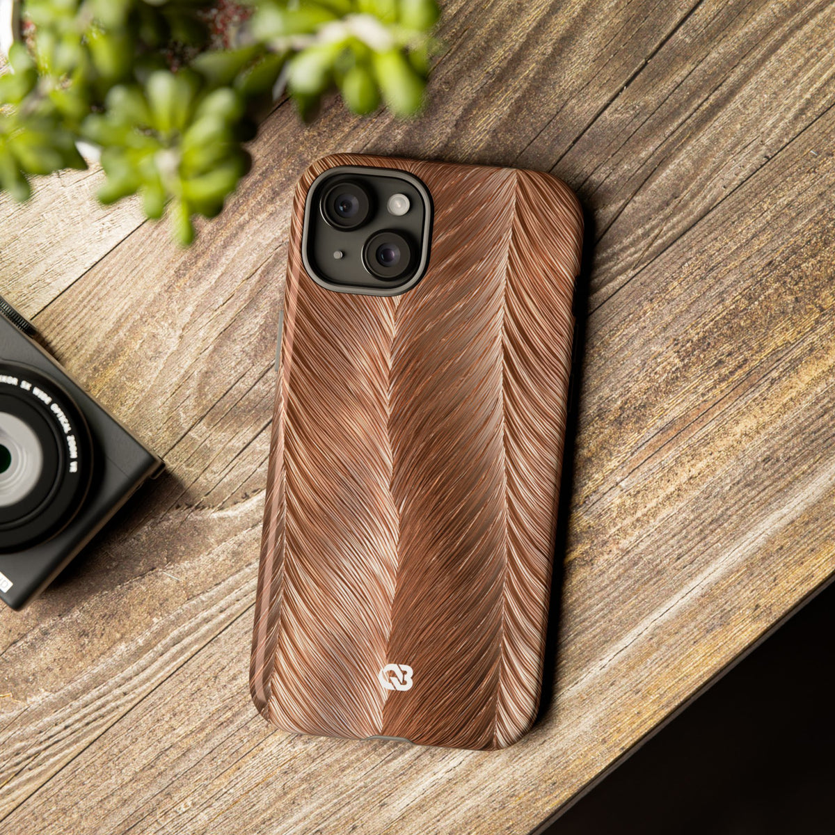 Rose Gold Weave · Tough Phone Case for iPhone · Brown