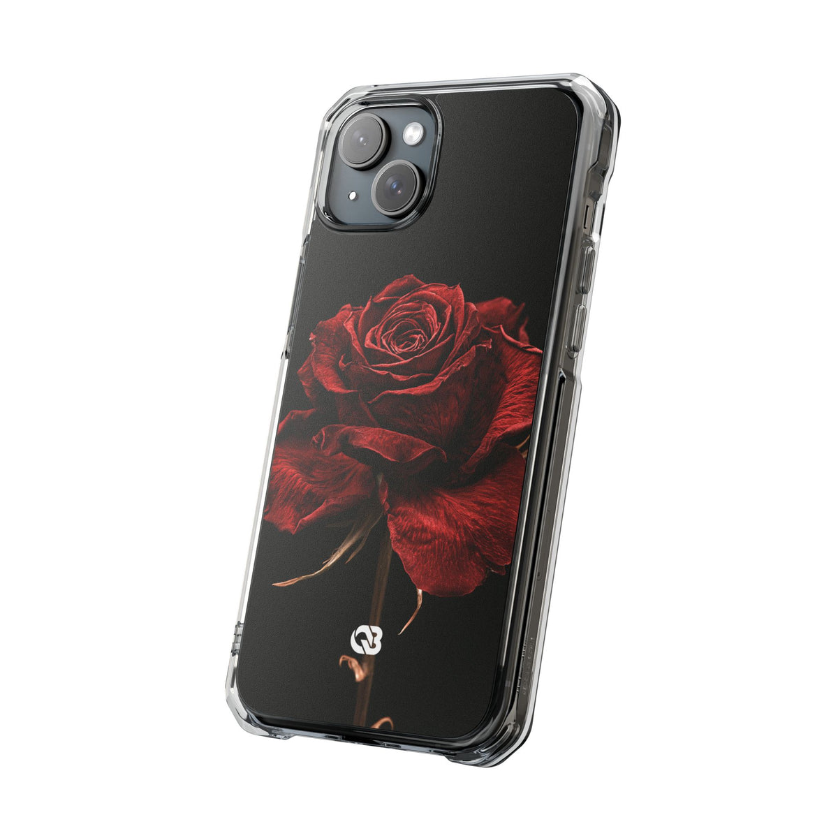Crimson Noir Rose · Clear Impact Magnetic Phone Case for iPhone · Black