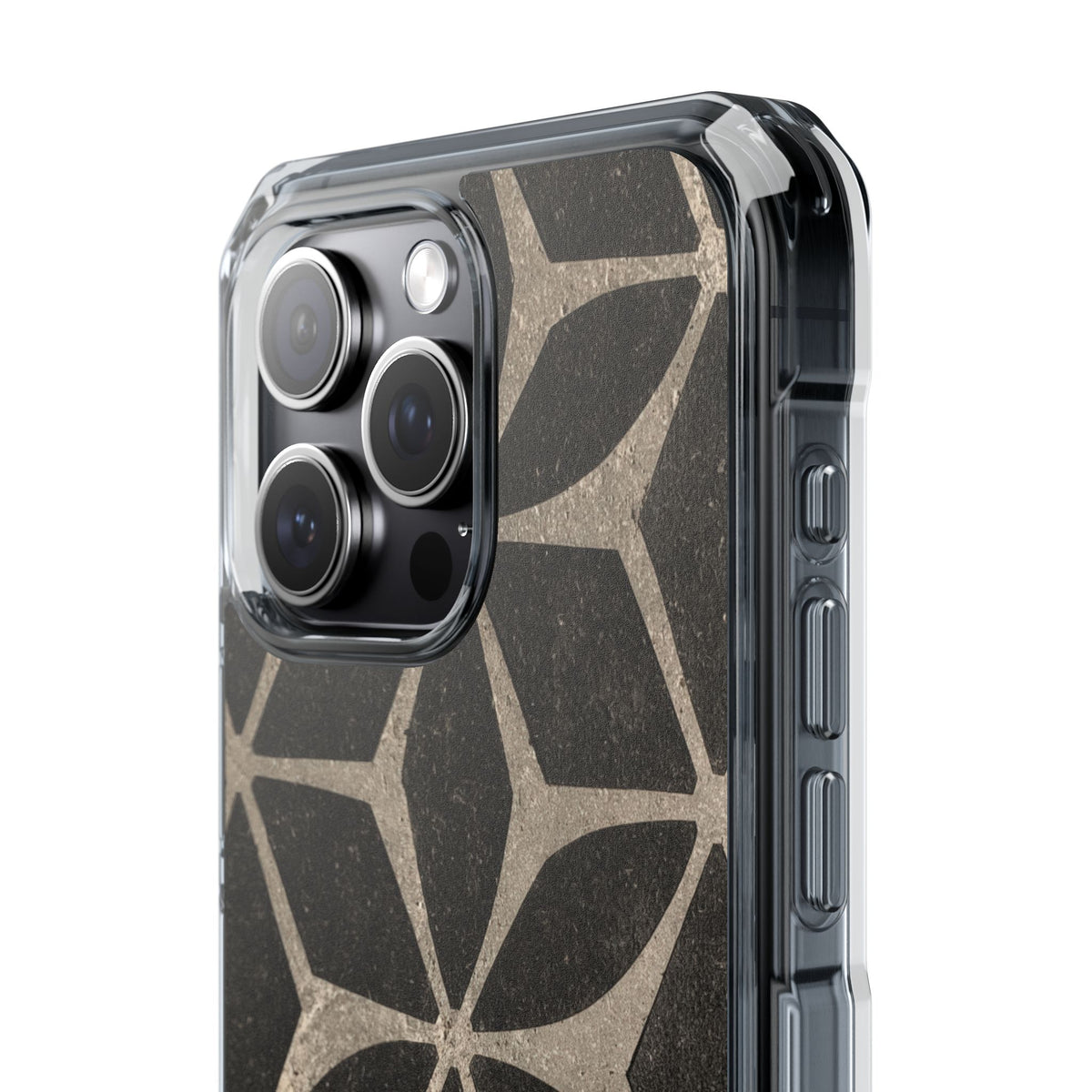 Concrete Mosaic Star · Clear Impact Magnetic Phone Case for iPhone · Black