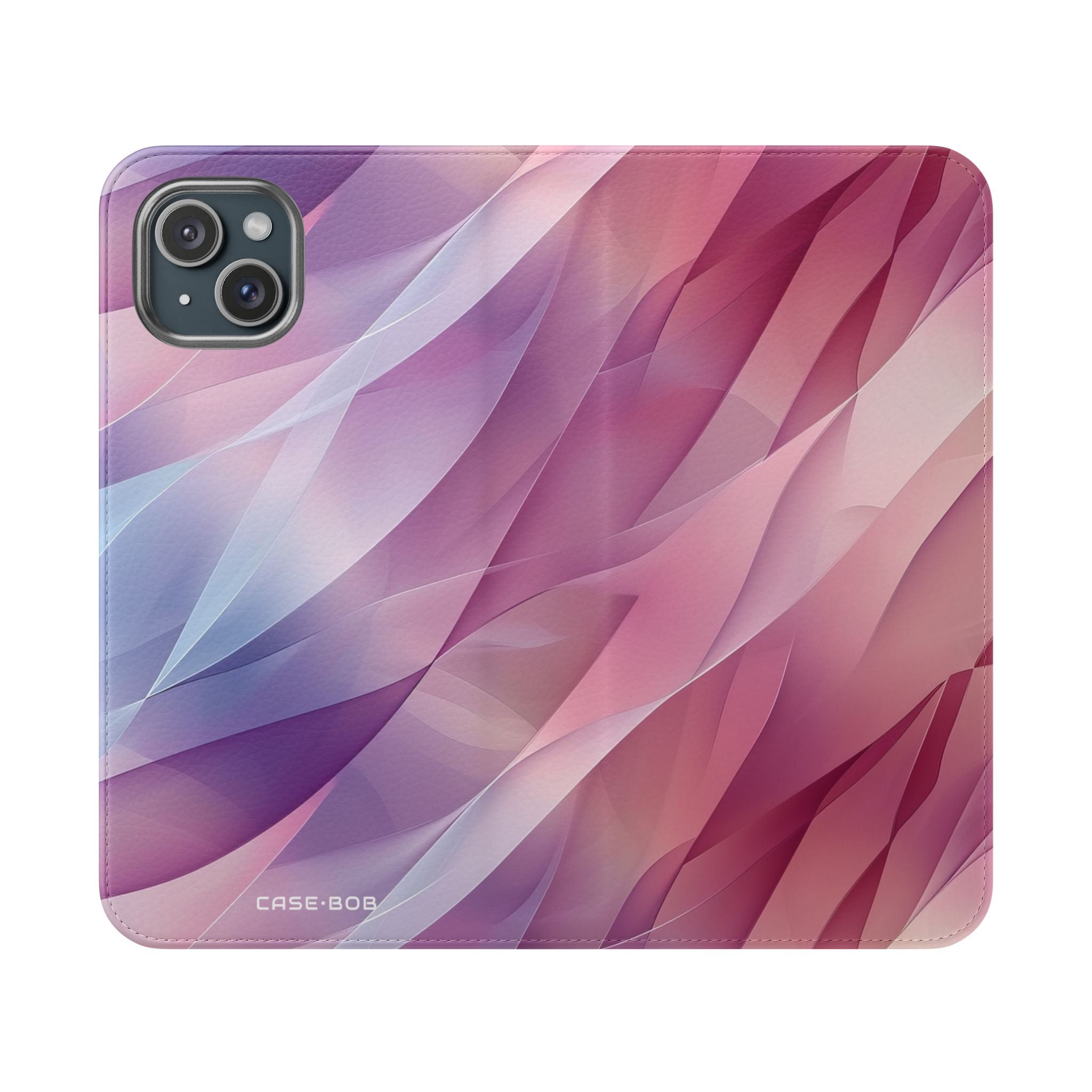 Pink Leafwave - iPhone 15 Plus Case - Wallet
