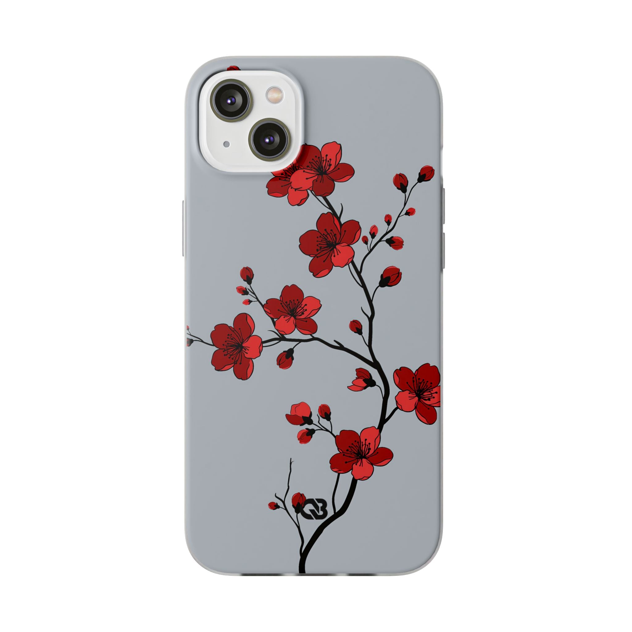 Grey Lite Phone Case for iPhone - Crimson Blossom Onyx