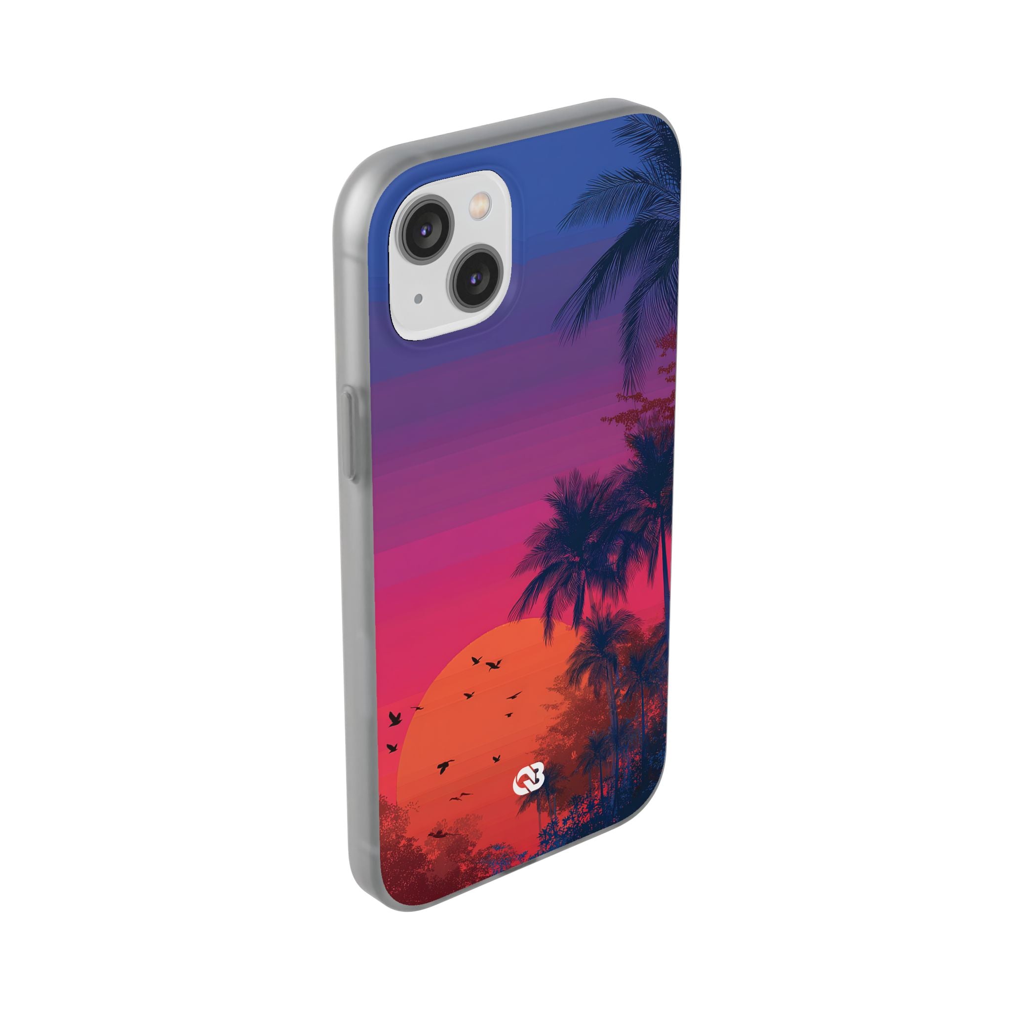Neon Horizon Palms · Soft Capa para iPhone