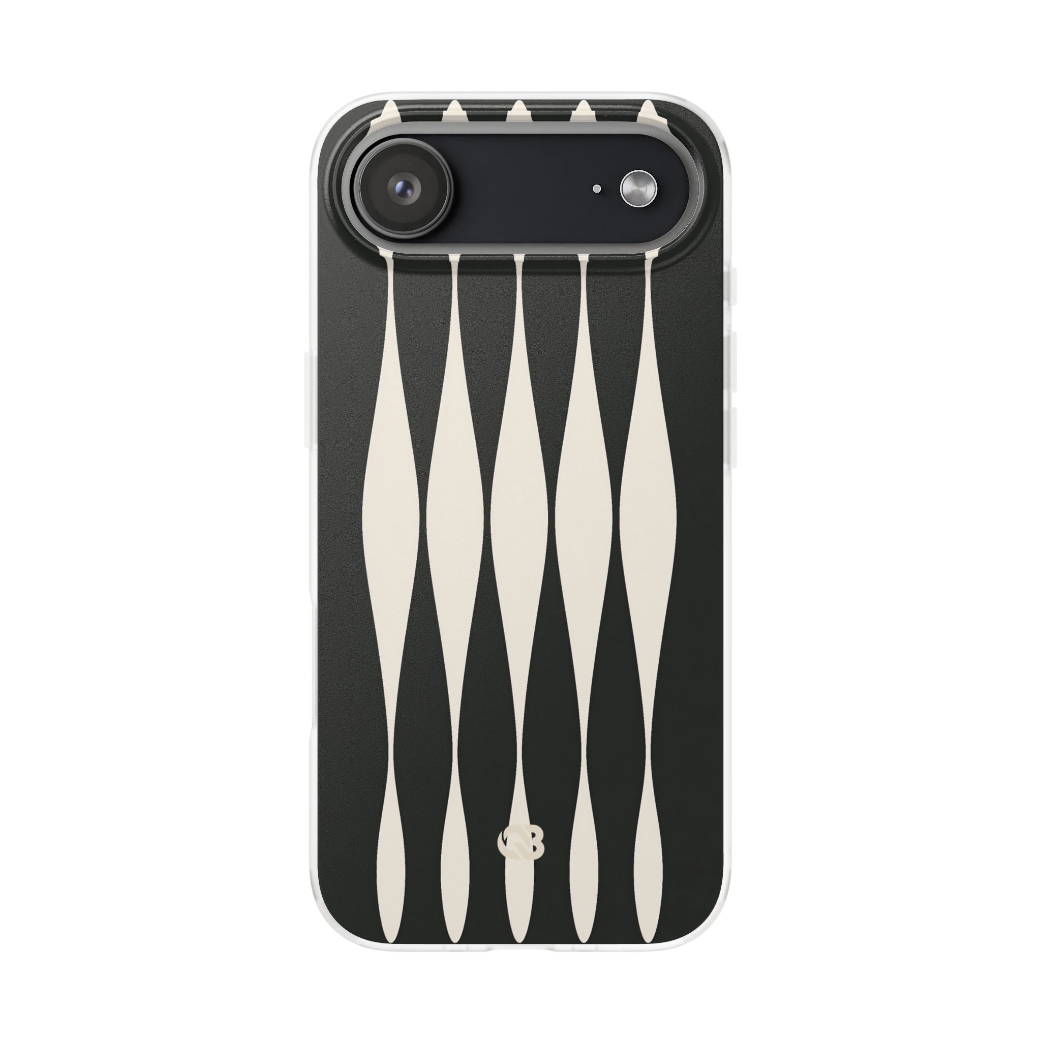 Black Lite Phone Case for iPhone - Ivory Spindle Grid