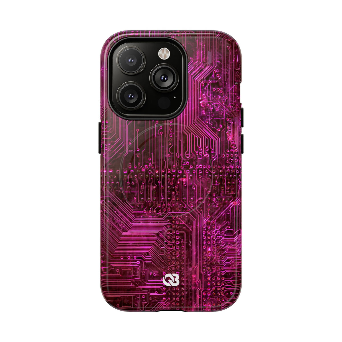 Magenta Circuit Trace · Tough 2.0 Magnetic Phone Case for iPhone · Pink