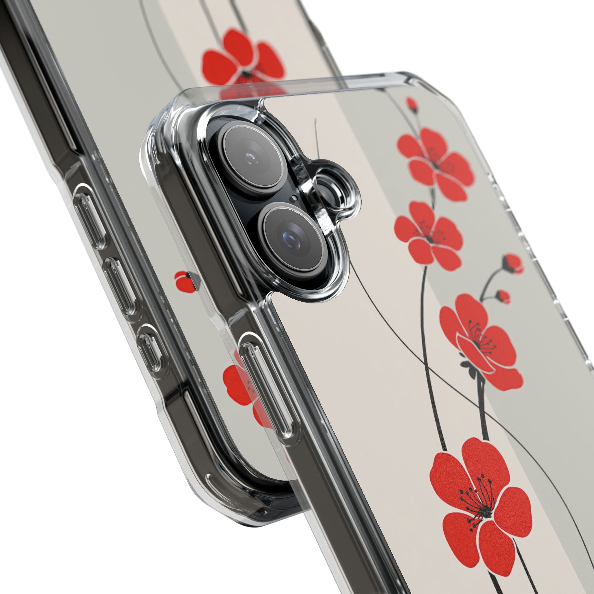 Red Impact MagSafe Phone Case for iPhone - Crimson Plum Ink