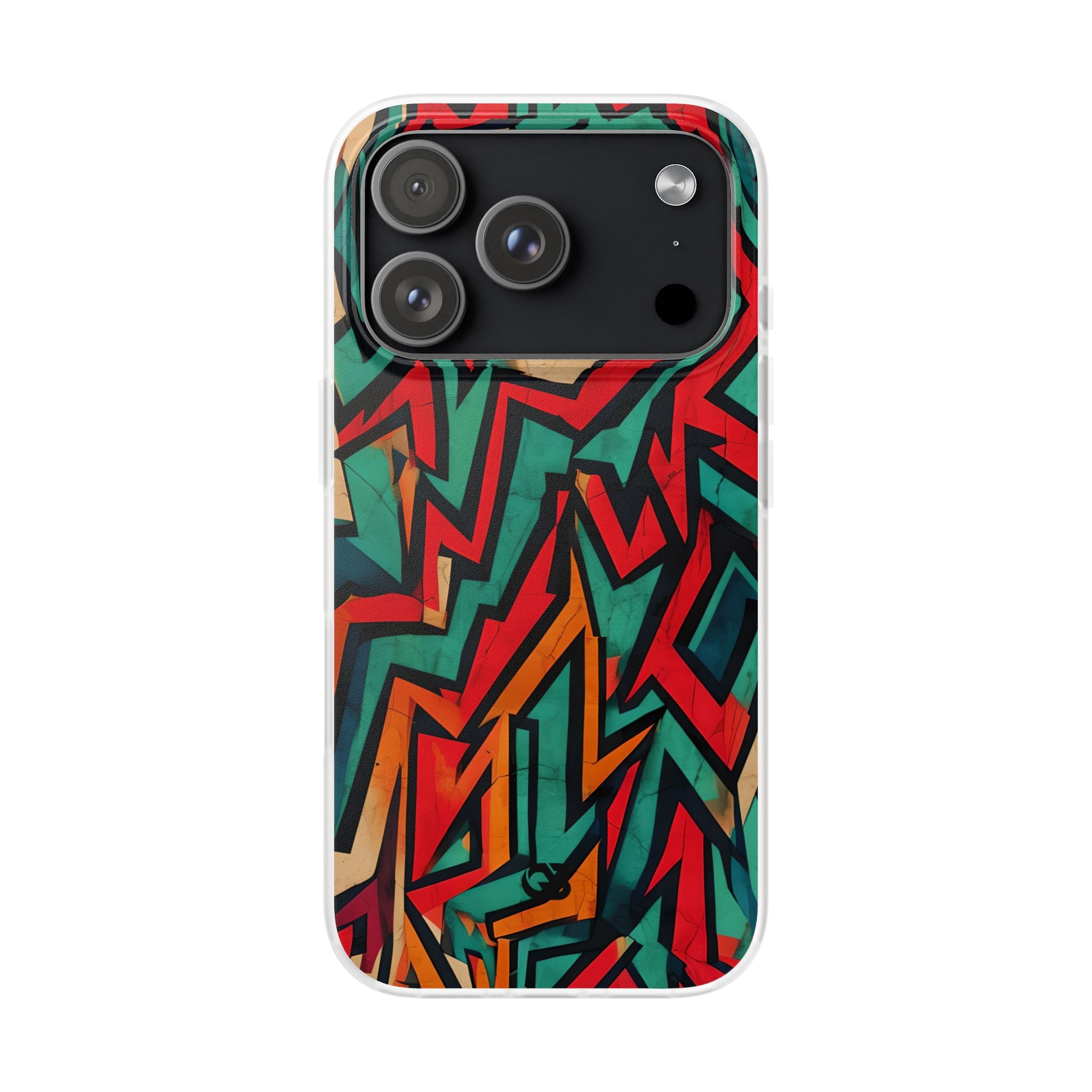 Jagged Teal Static · Soft Phone Case for iPhone