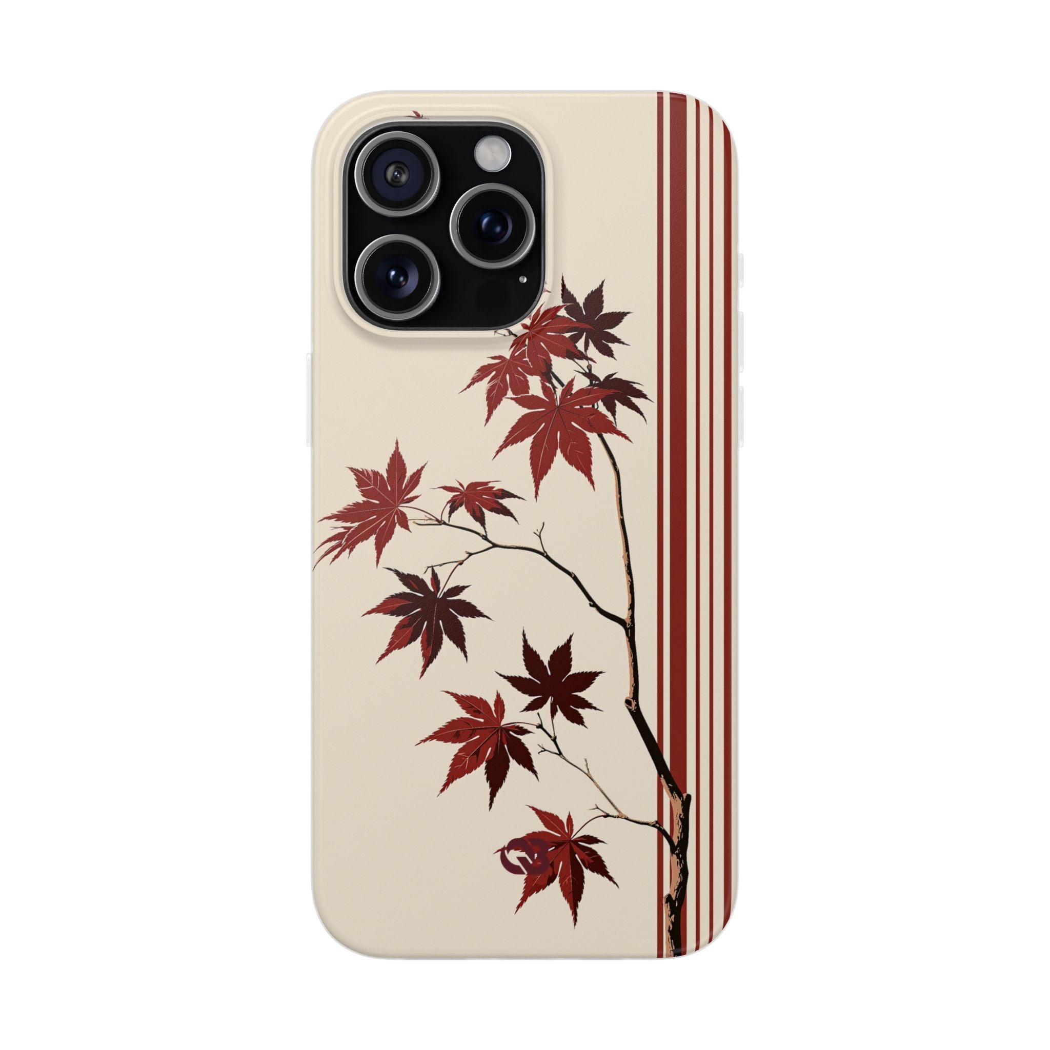 Red Lite Phone Case for iPhone - Crimson Momiji Stripe