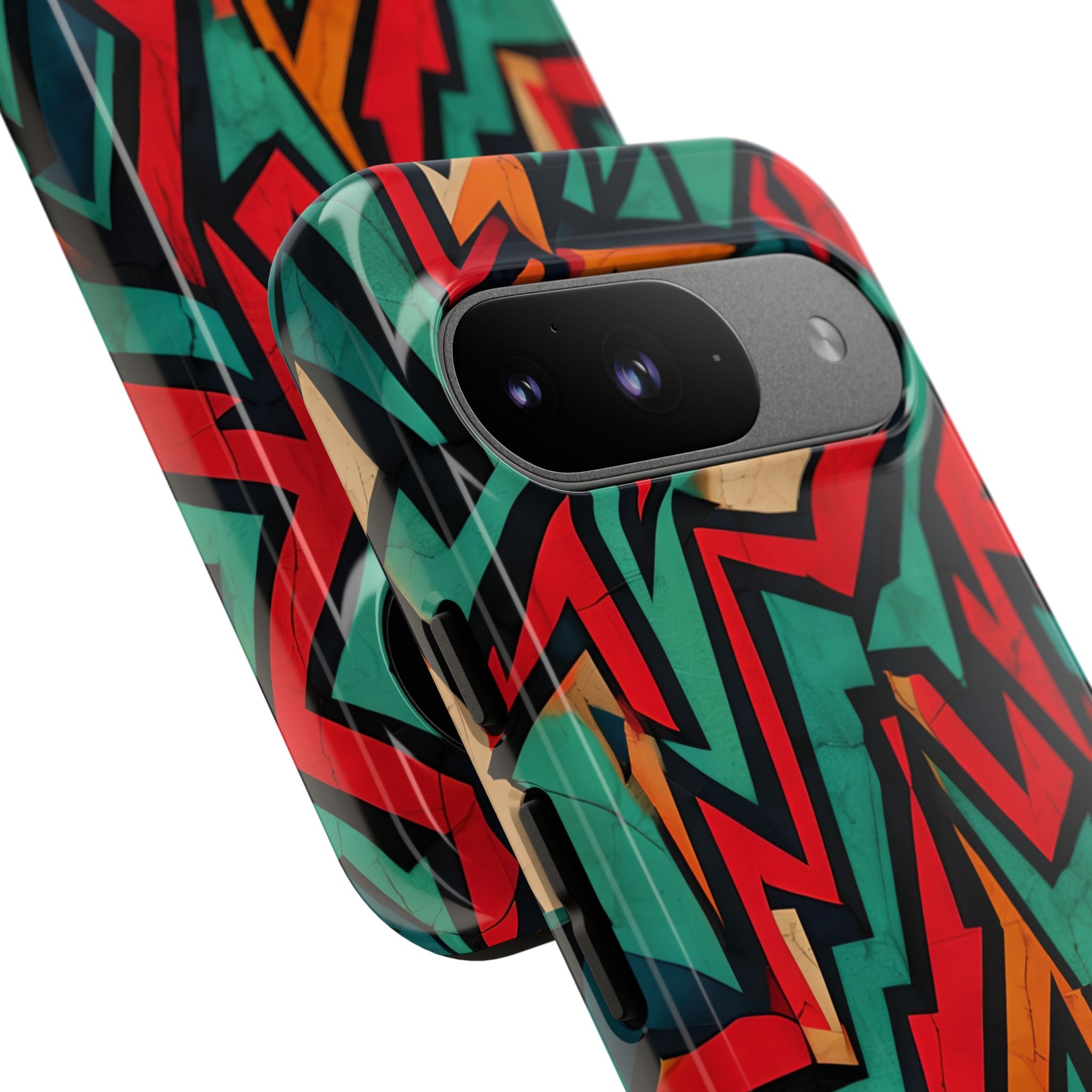 Jagged Teal Static · Tough Phone Case for Google Pixel