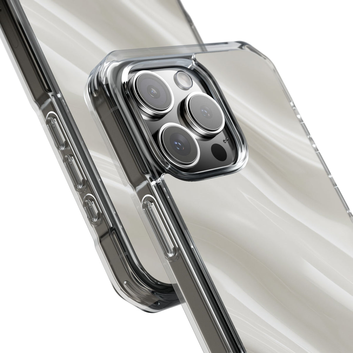 White Impact MagSafe Phone Case for iPhone - Polished Ivory Wave
