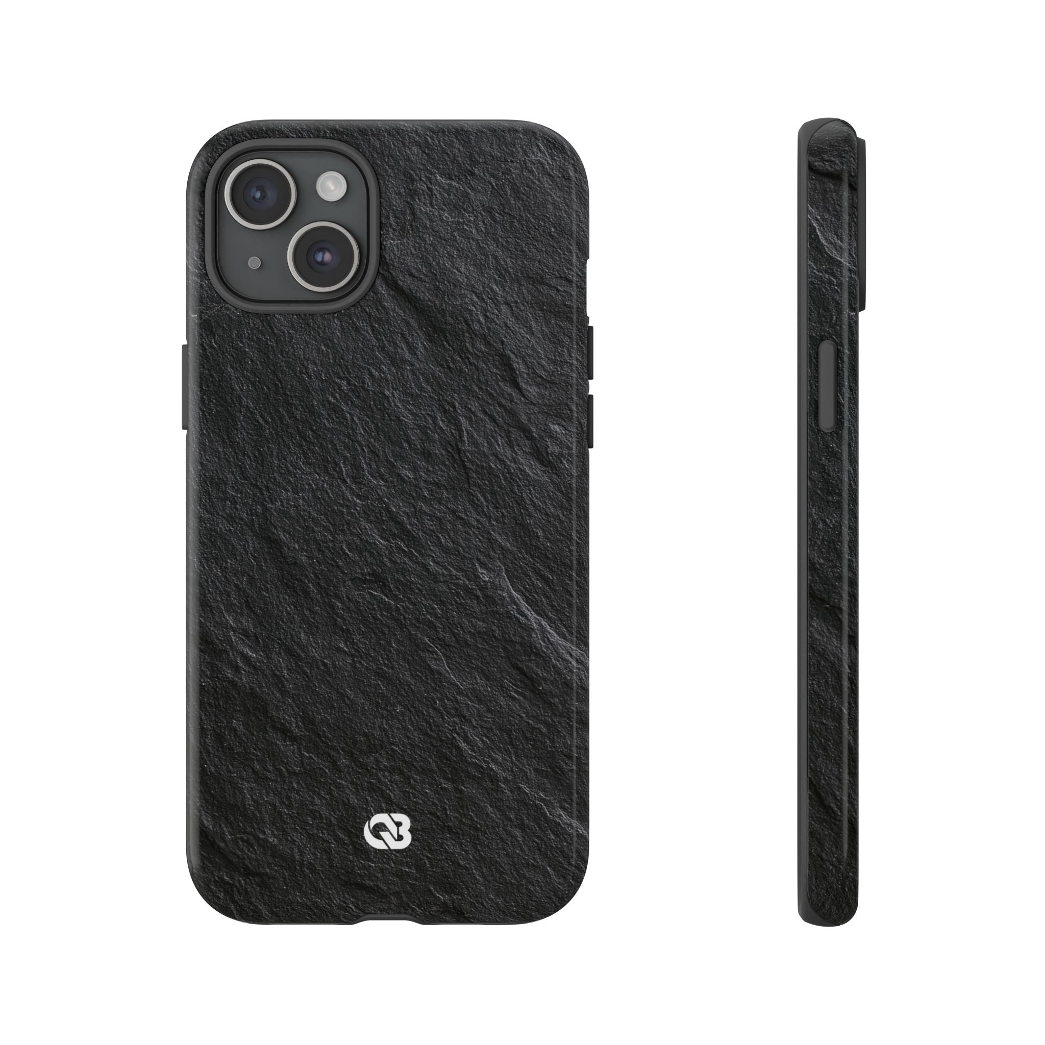 Black Tough Phone Case for iPhone - Raw Obsidian Slate