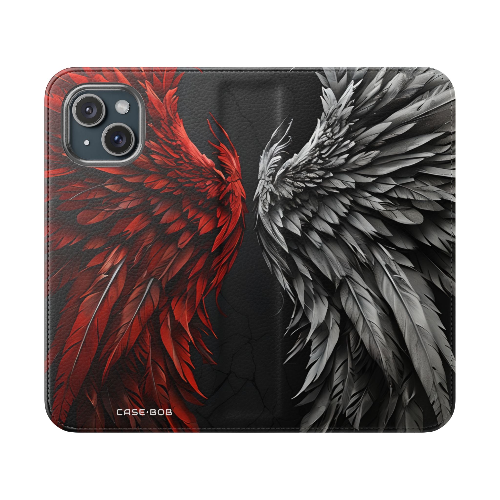 Crimson Silver Wings - iPhone 15 Case - Wallet