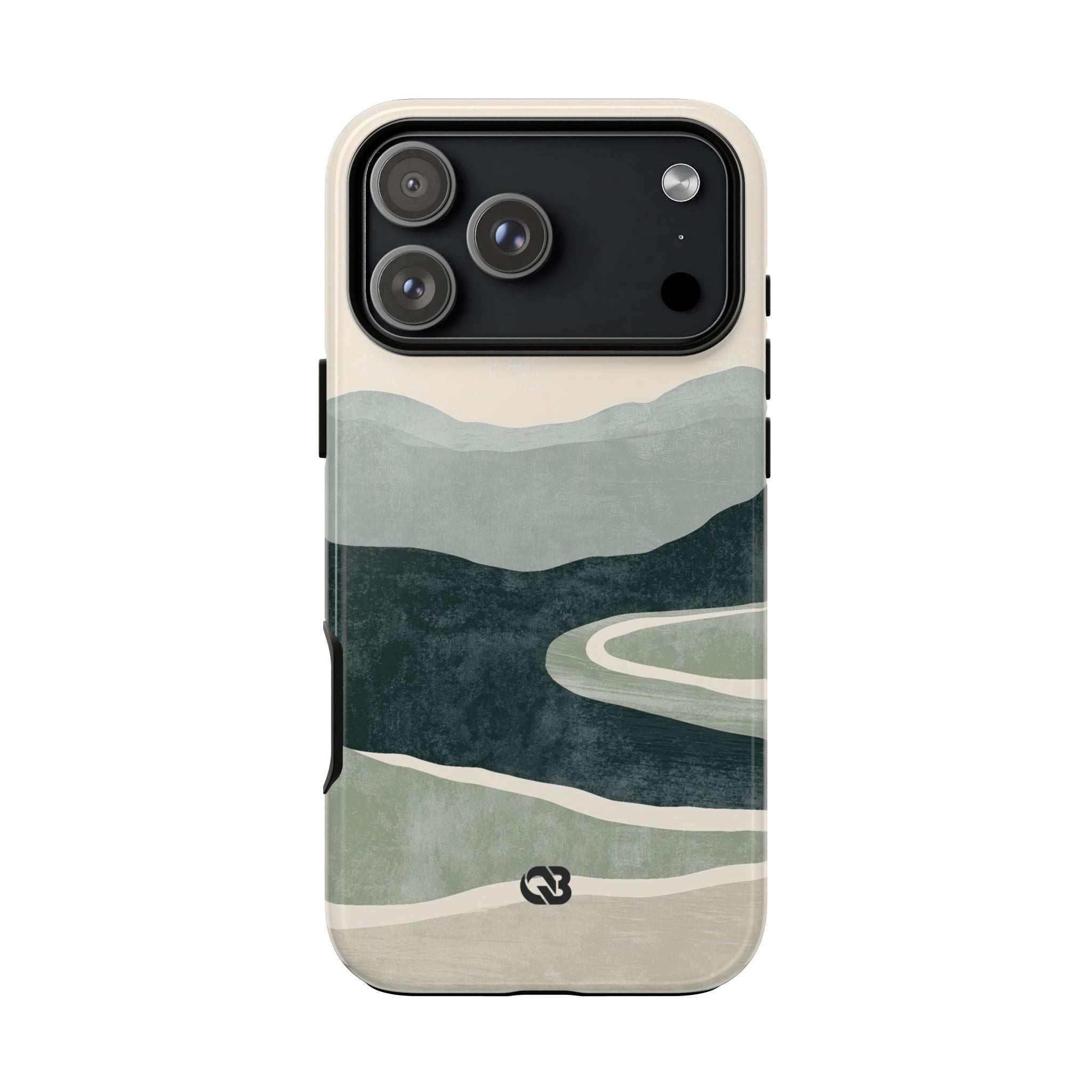 Green Tough Phone Case for iPhone - Misty Sage Valley