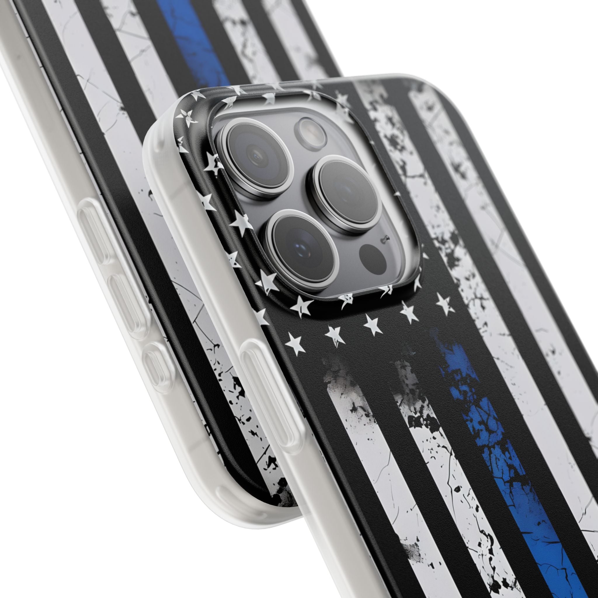 Gritty Cobalt Flag · Soft Phone Case for iPhone