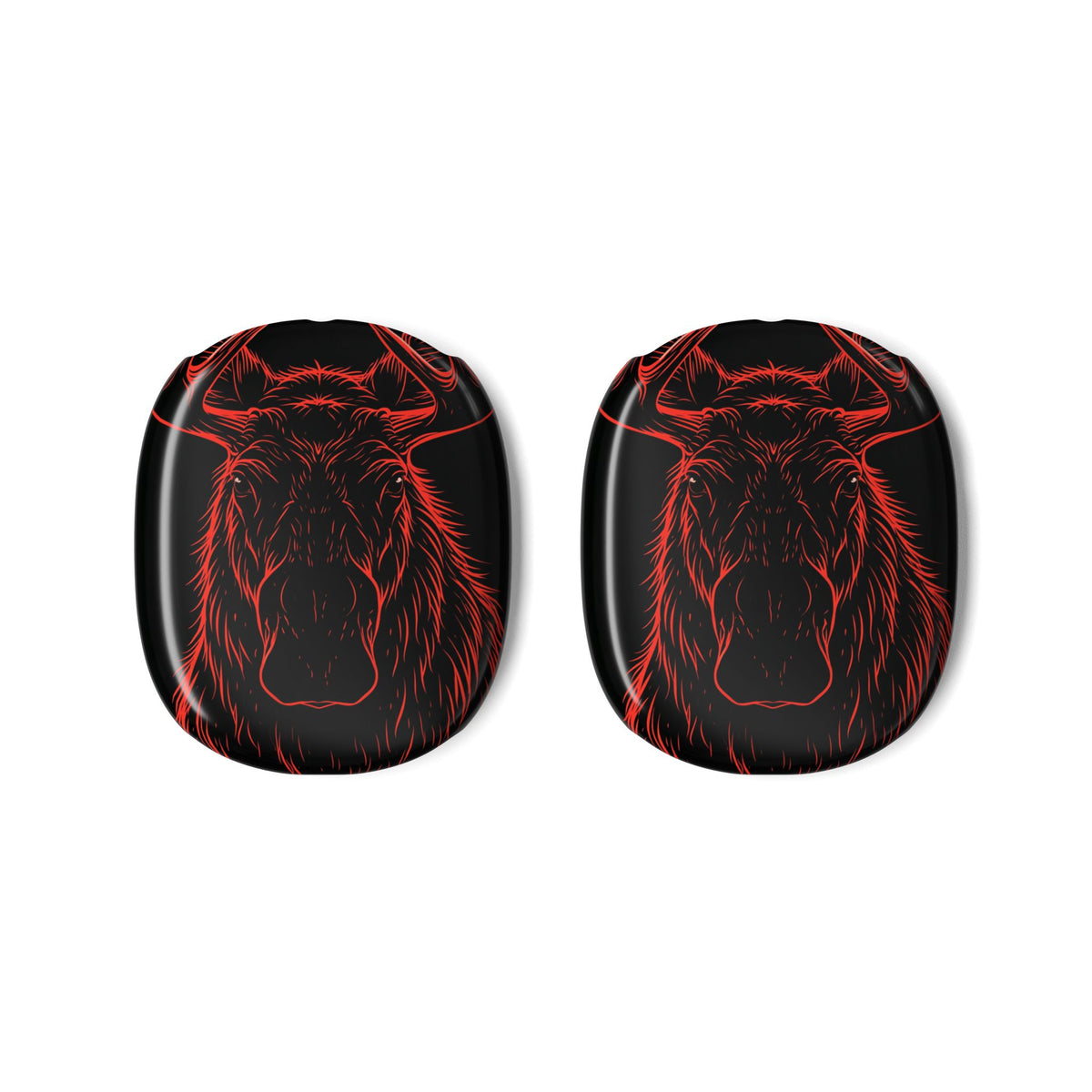 Crimson Horizon Moose · Hard Case for AirPods Max · Black