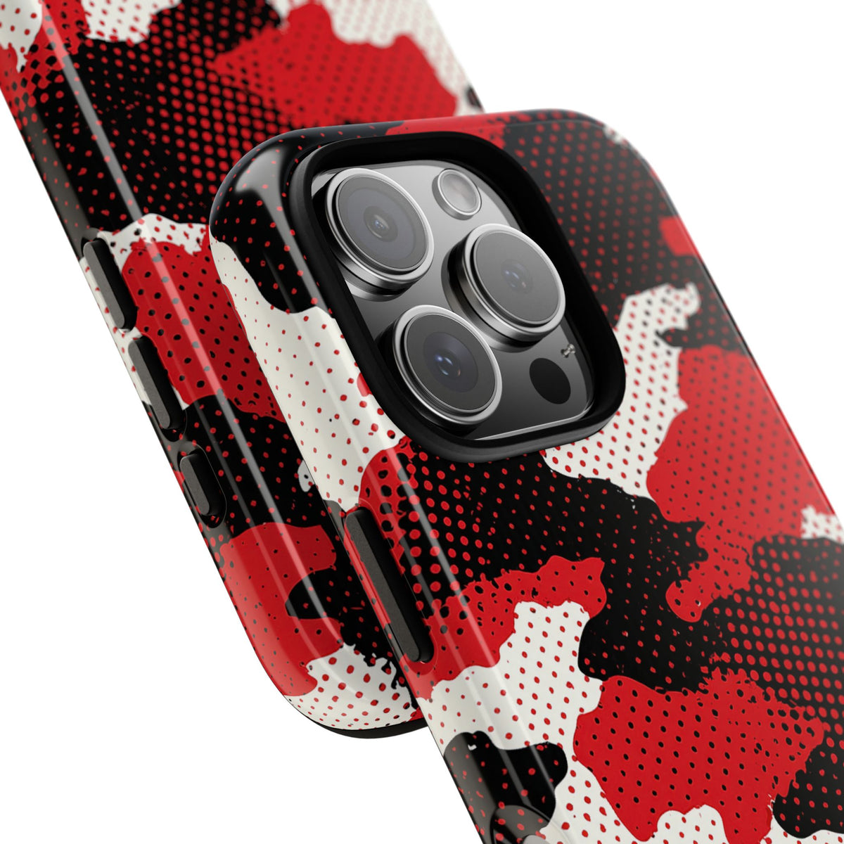 Crimson Halftone Camo · Tough Phone Case for iPhone · Red
