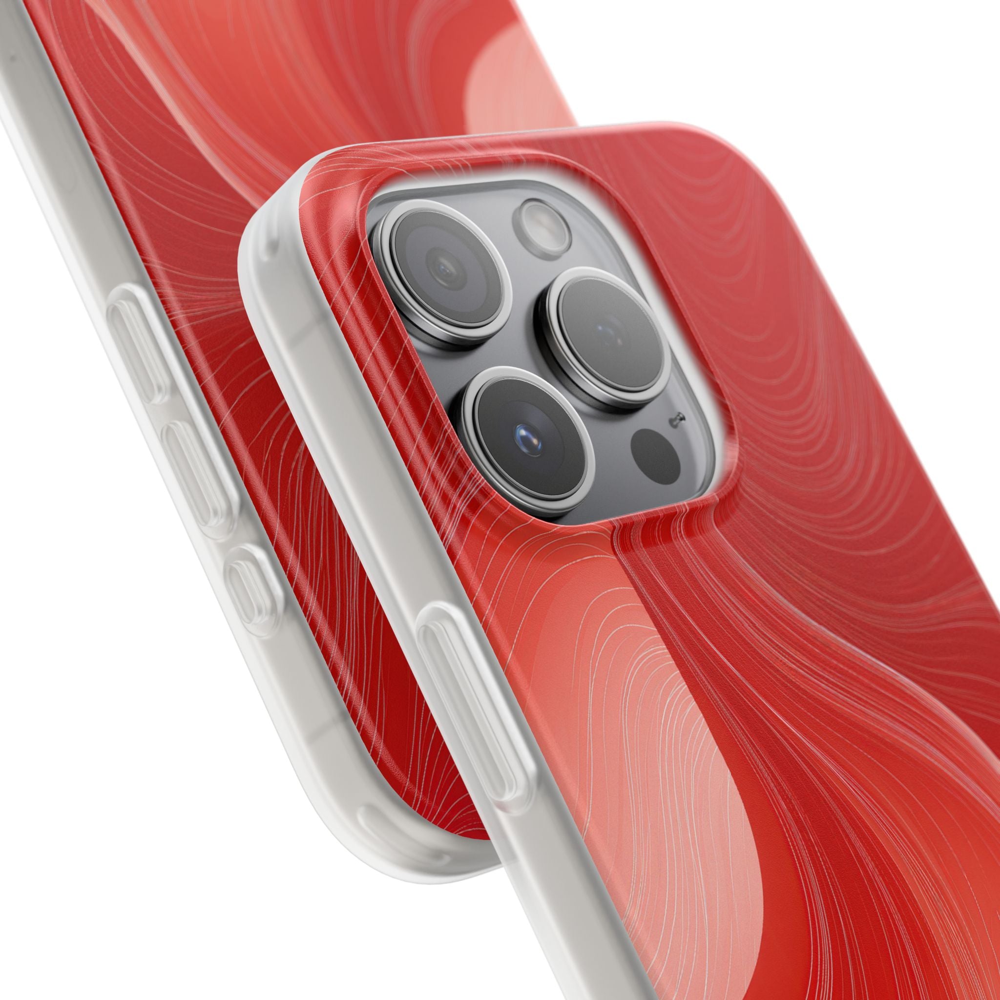 Red Lite Phone Case for iPhone - Crimson Silk Strands