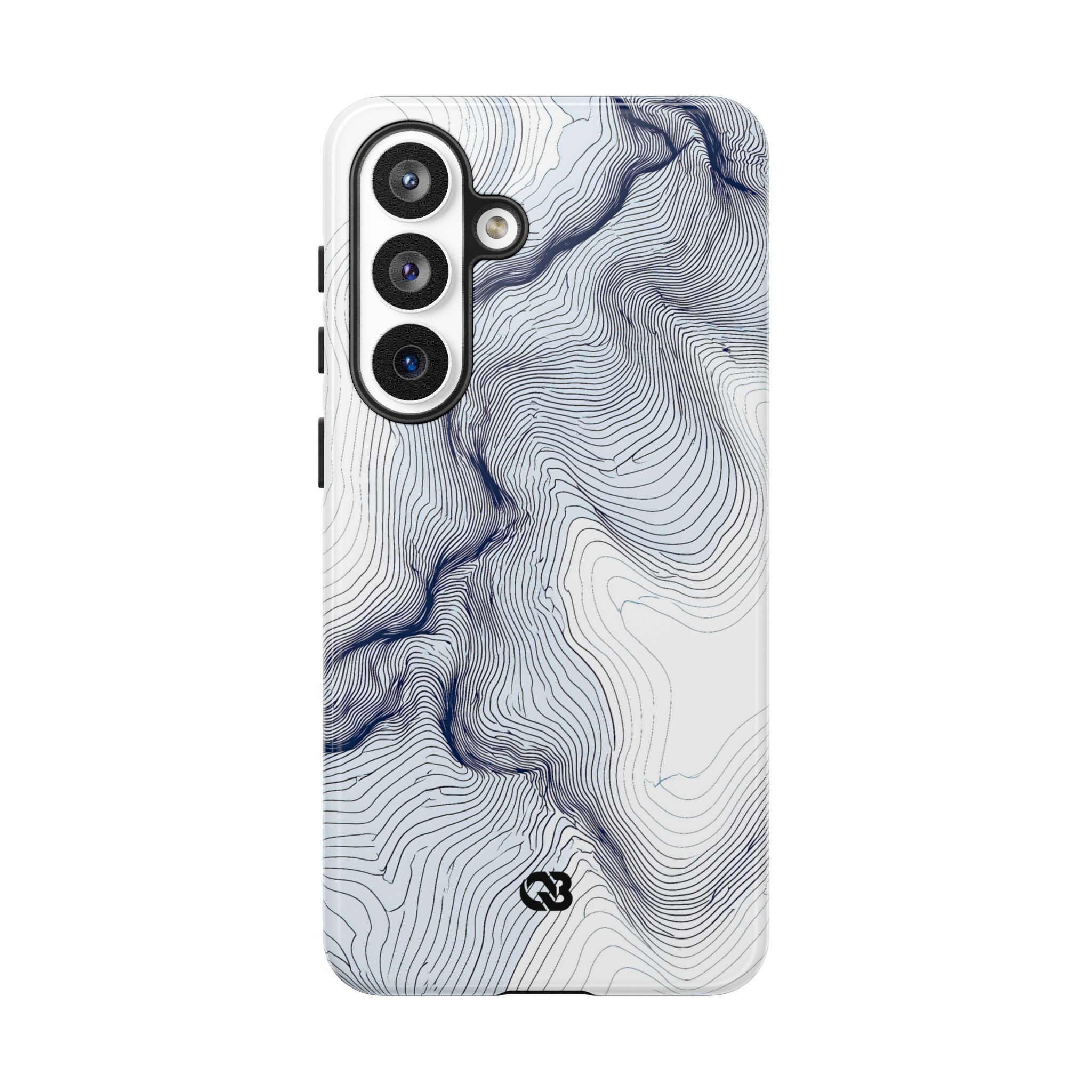 White Tough Phone Case for Samsung - Nordic Ridge Topo