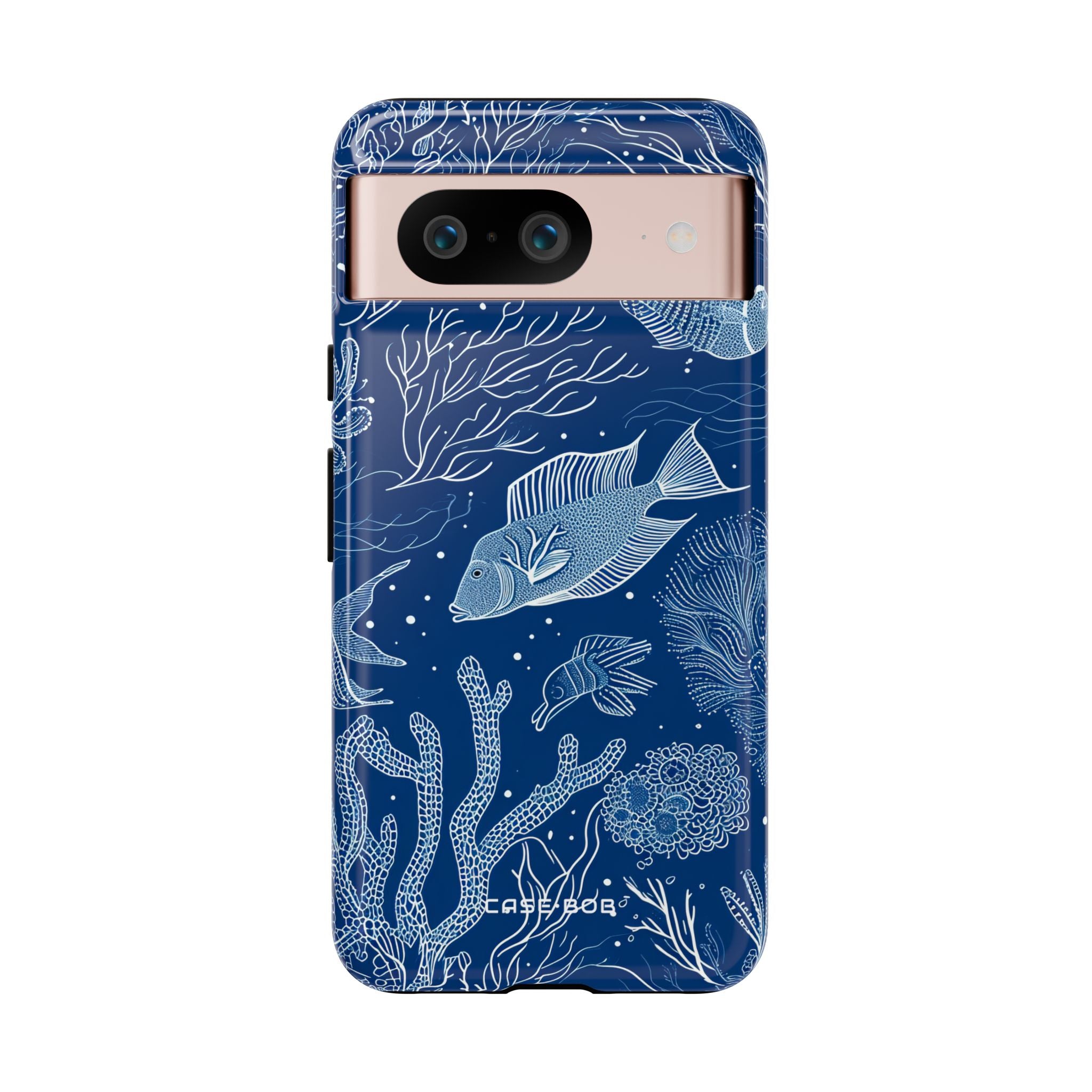 Navy Scale Reef Google Pixel 8 Case - Tough