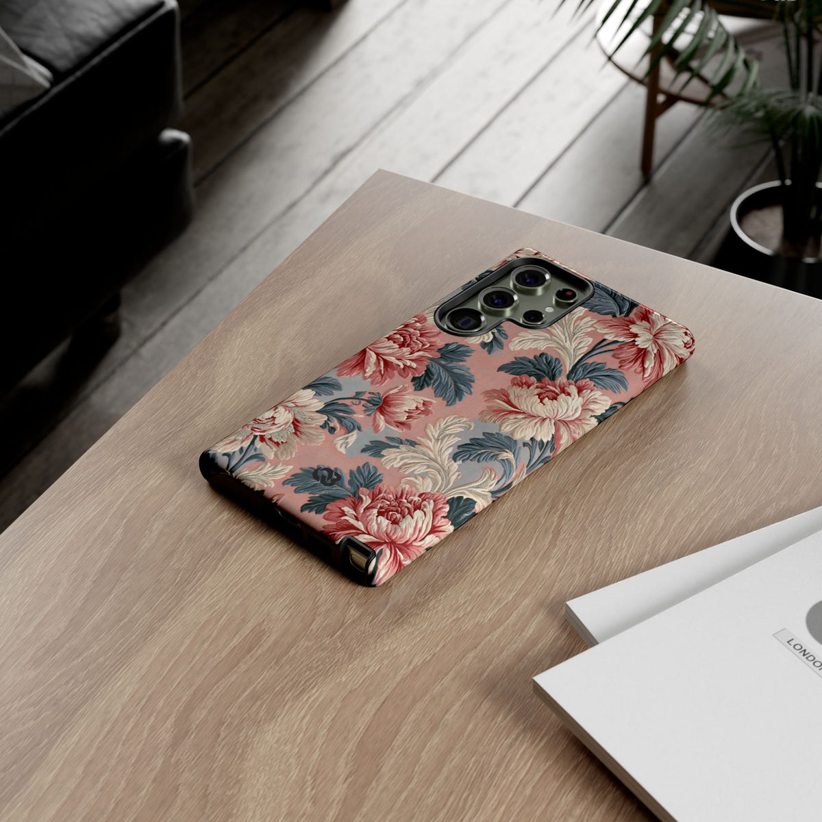 Blush Peony Jacquard · Tough Phone Case for Samsung · Pink