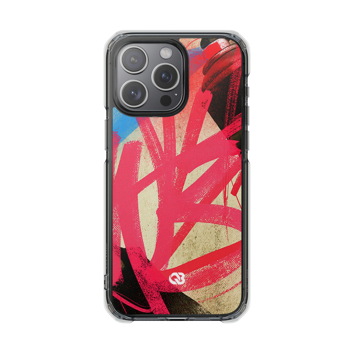 Neon Spray Tag · Clear Impact Magnetic Phone Case for iPhone · Pink