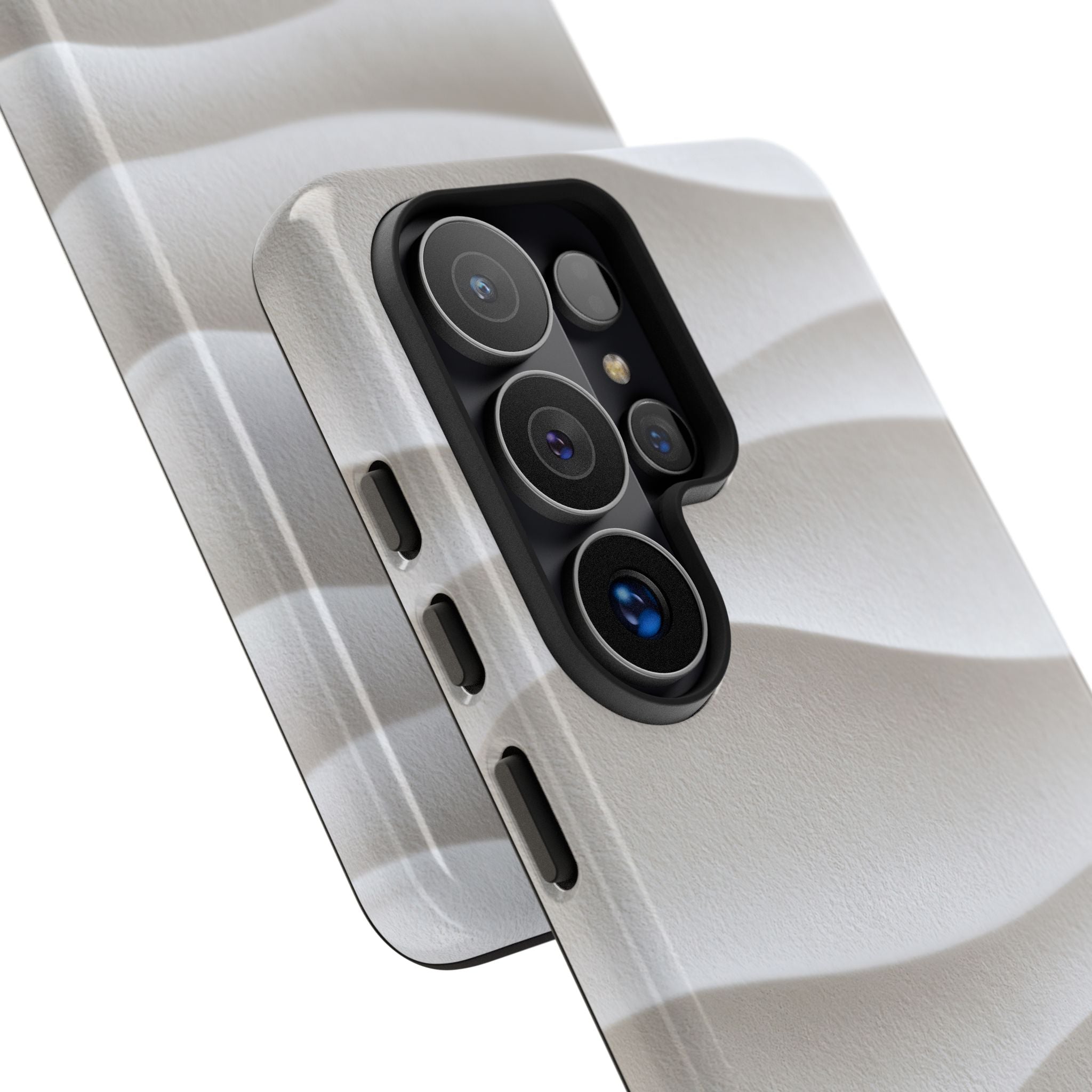 White Tough Phone Case for Samsung - Arctic Flow Ridges