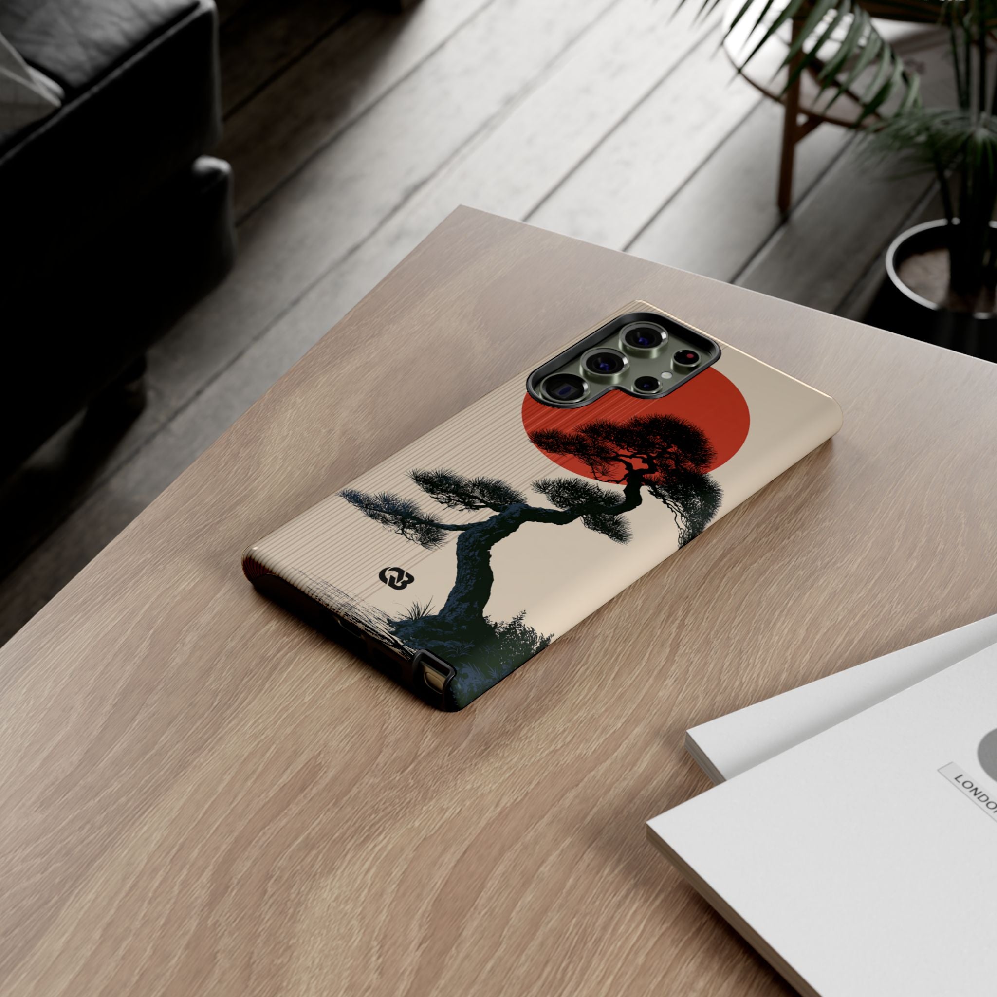 Beige Tough Phone Case for Samsung - Kyoto Crimson Pine