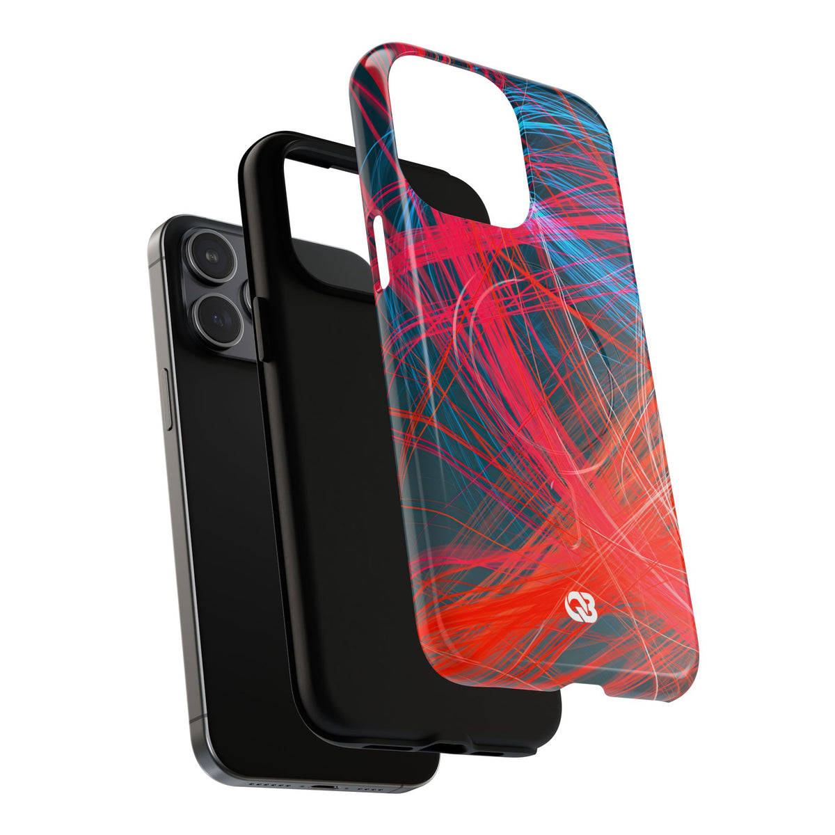 Neon Fiber Stream · Tough 2.0 Magnetic Phone Case for iPhone · Red