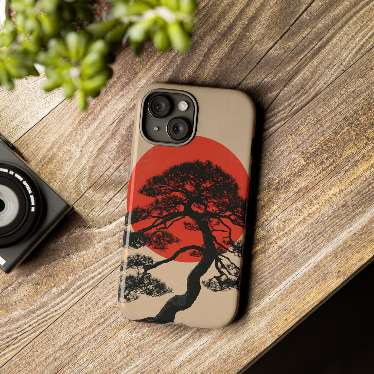Crimson Pine Solitude · Tough Phone Case for iPhone · Beige