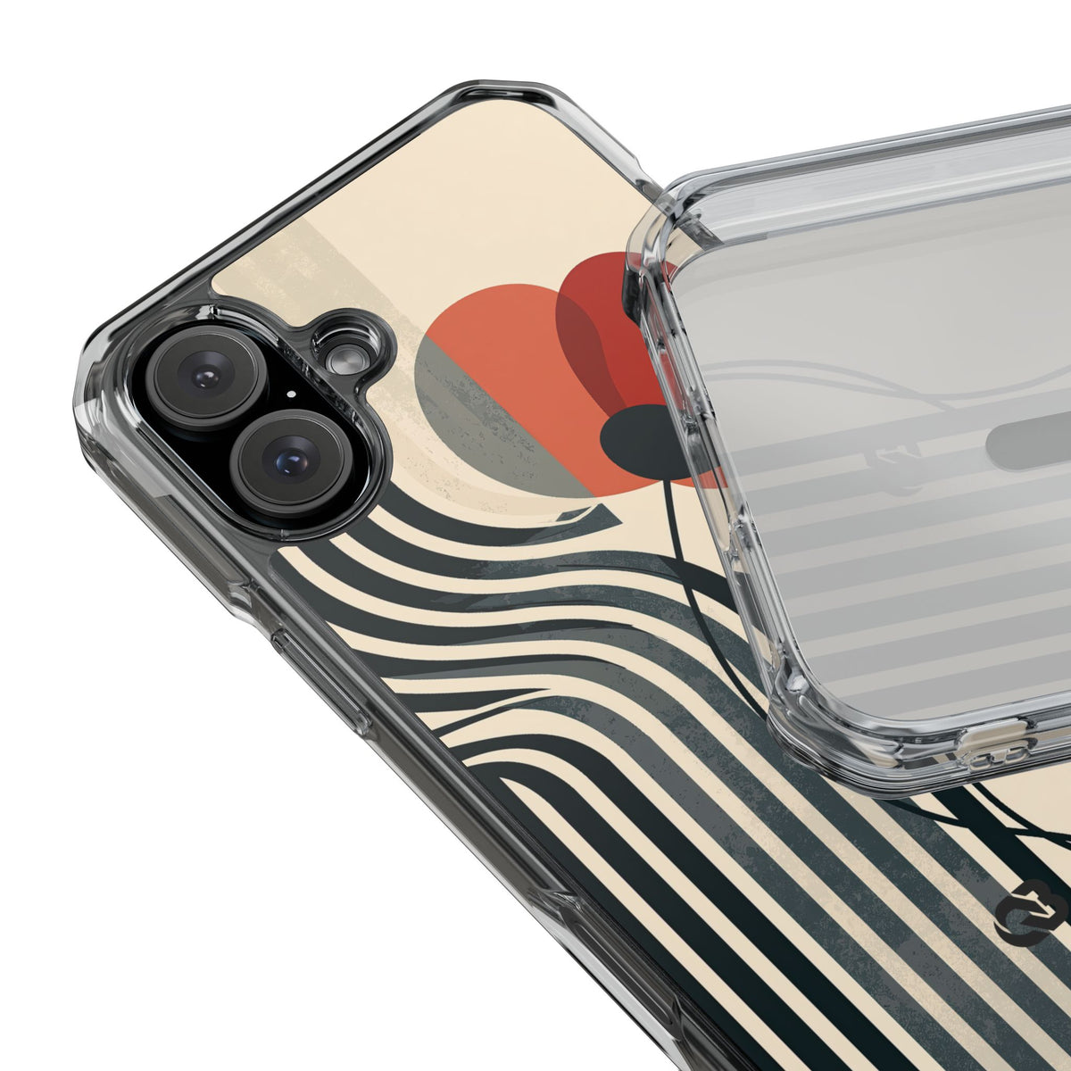 Modernist Poppy · Clear Impact Magnetic Phone Case for iPhone · Beige