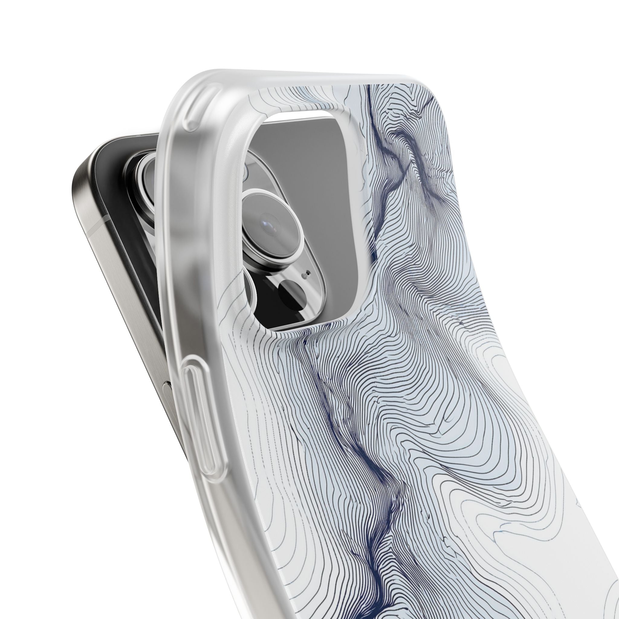 White Lite Phone Case for iPhone - Nordic Ridge Topo