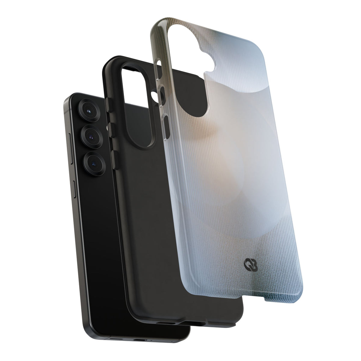 White Tough Phone Case for Samsung - Frosted Ribbed Sphere