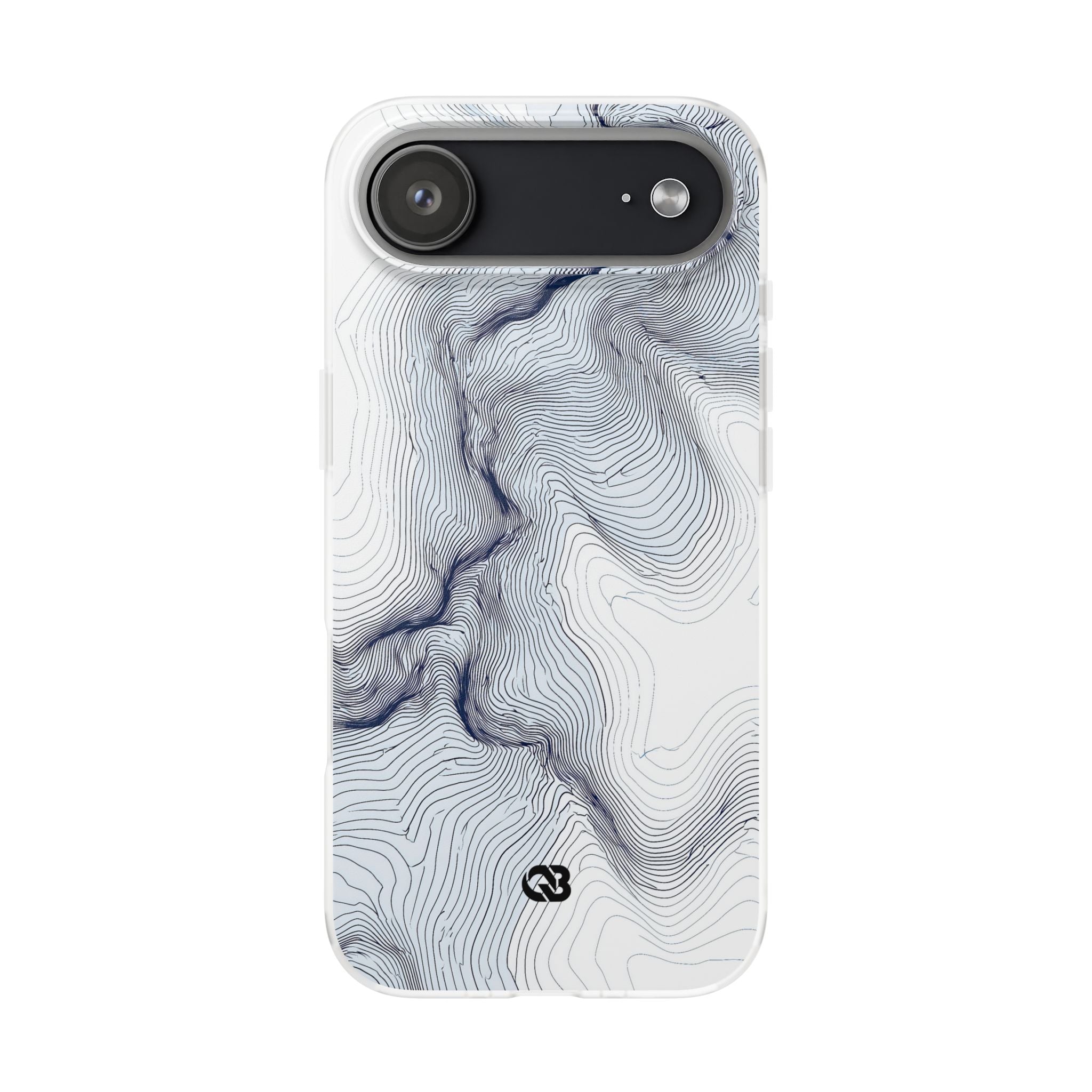White Lite Phone Case for iPhone - Nordic Ridge Topo