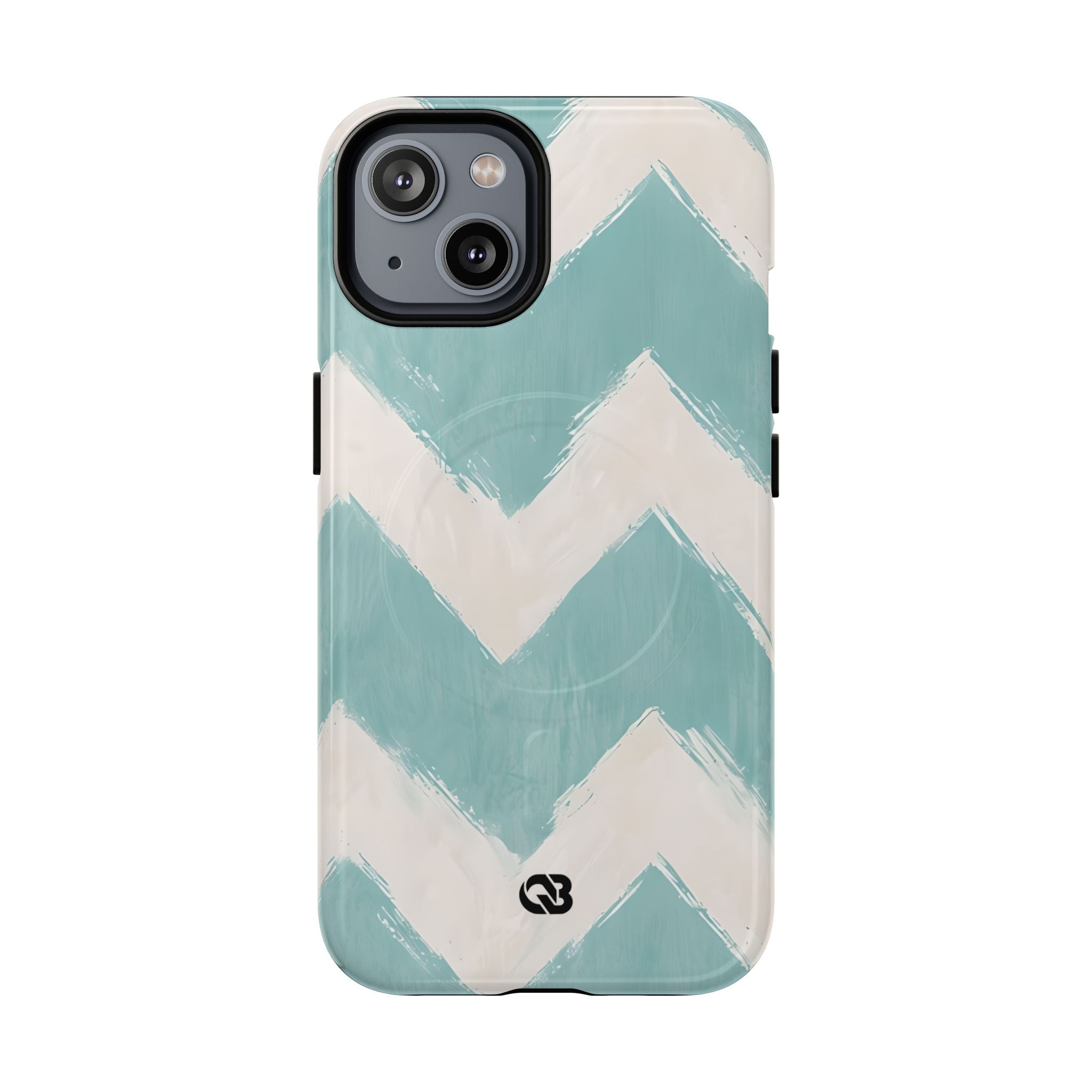 Teal Painted Chevron · Tough+ Phone Case for iPhone · Magsafe