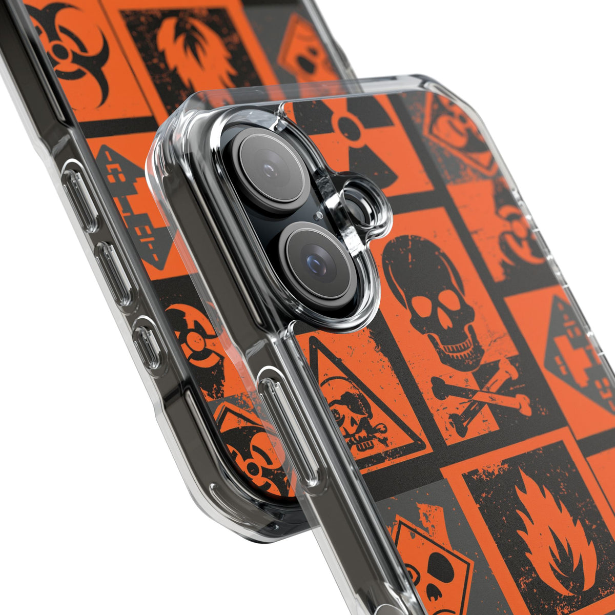 Urban Hazard · Clear Impact Magnetic Phone Case for iPhone · Orange