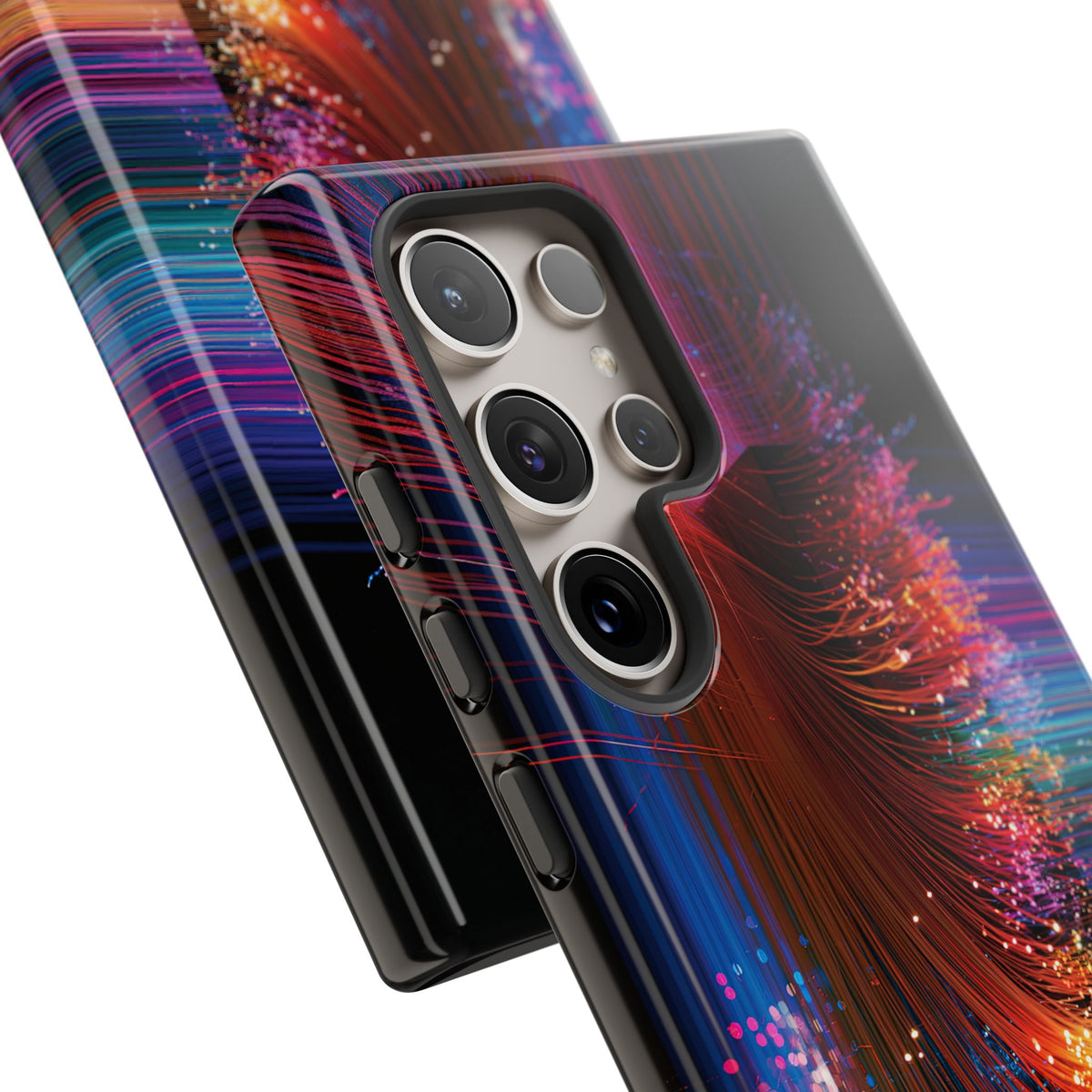 Black Tough Phone Case for Samsung - Cyber Optic Streak