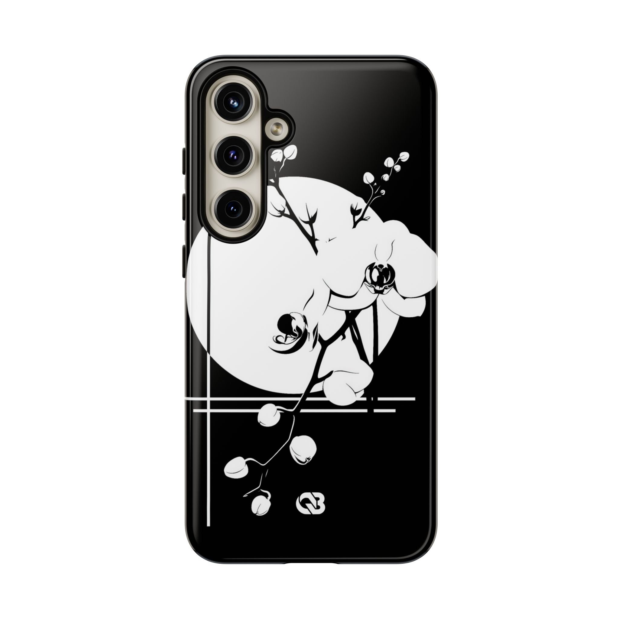 Black Tough Phone Case for Samsung - Lunar Orchid Grid