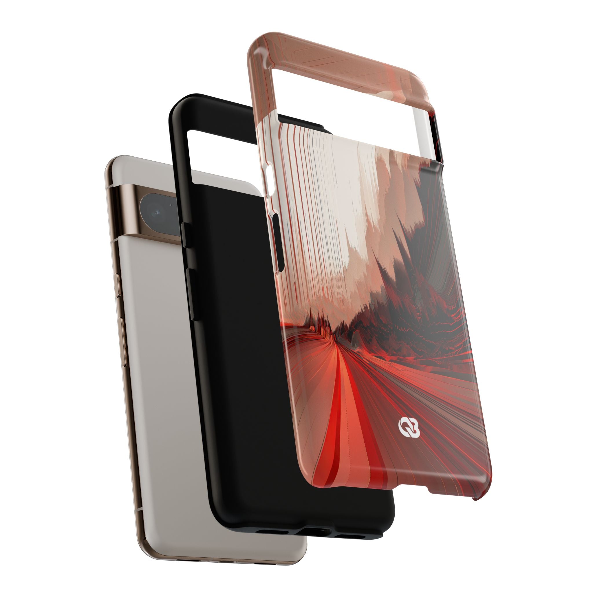 Red Tough Phone Case for Google Pixel - Crimson Pulse Horizon