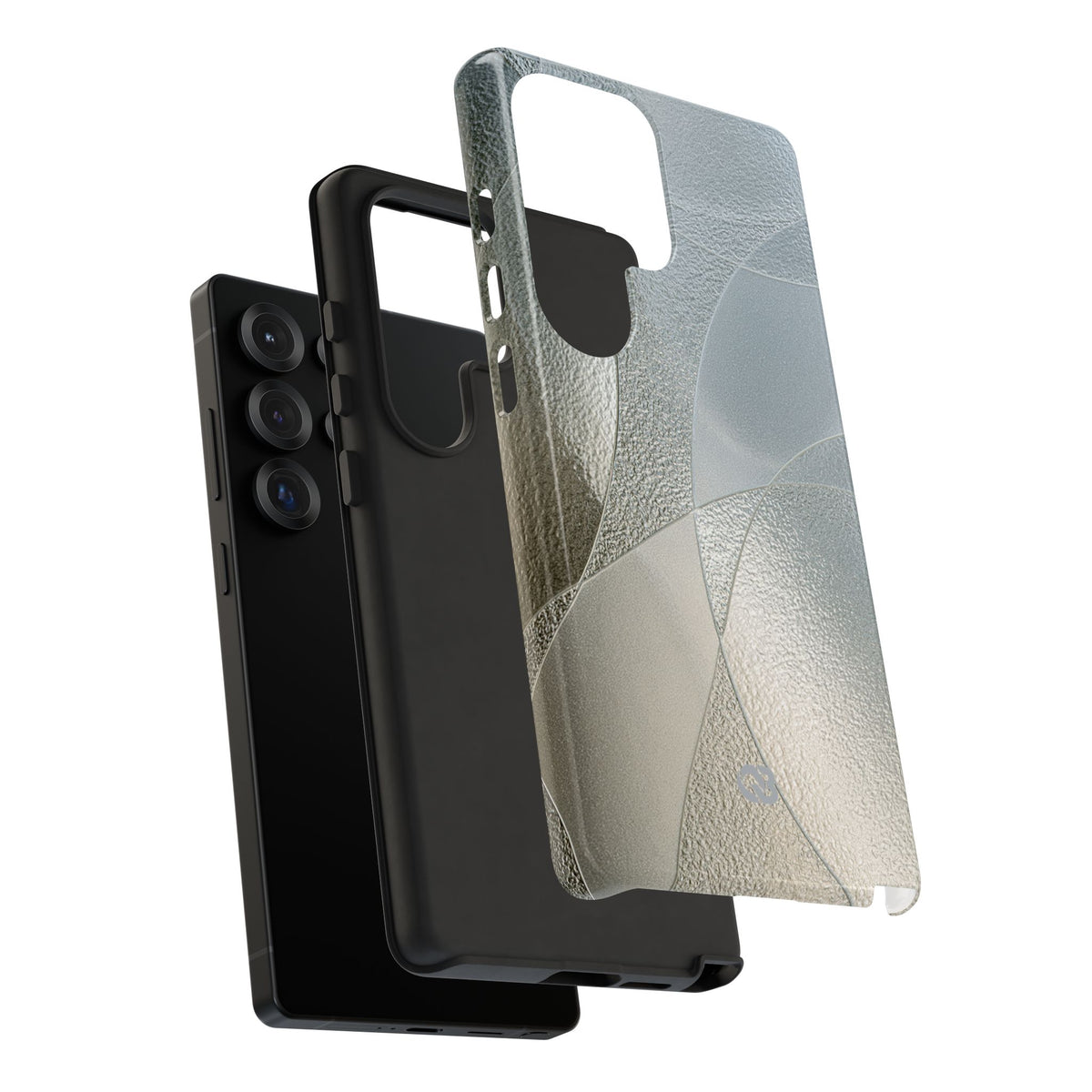 Silver Tough Phone Case for Samsung - Frosted Silver Mosaic