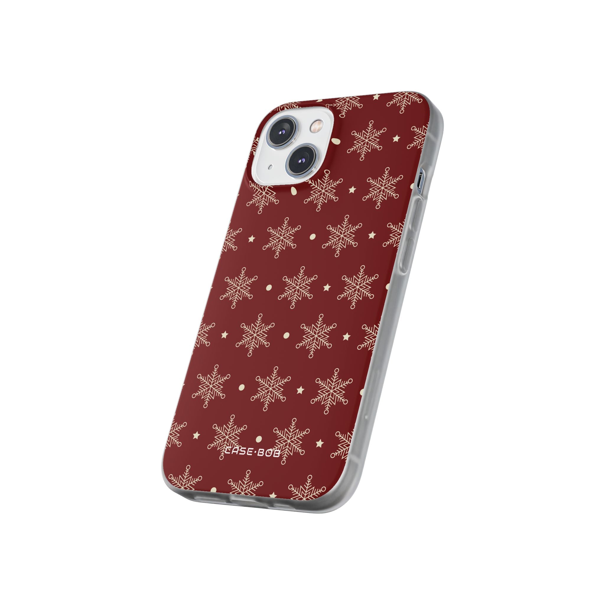 Creme Schneeflocke Crimson iPhone 14 Case - Soft