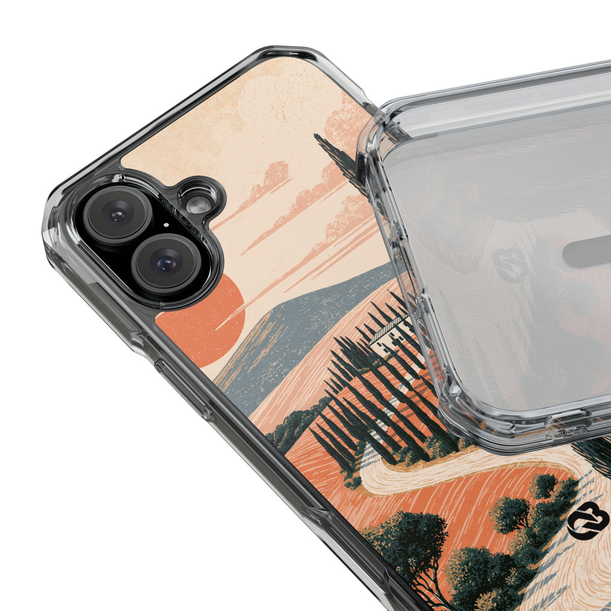 Tuscan Cypress Horizon · Clear Impact Magnetic Phone Case for iPhone · Orange