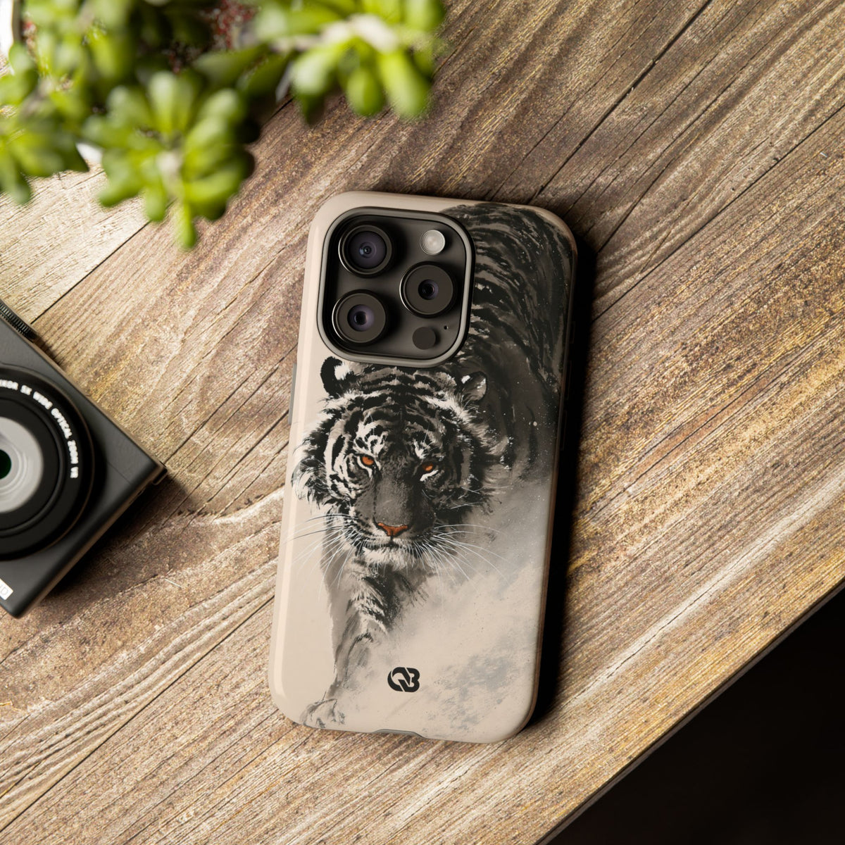 Ink Wash Tiger · Tough Phone Case for iPhone · Beige