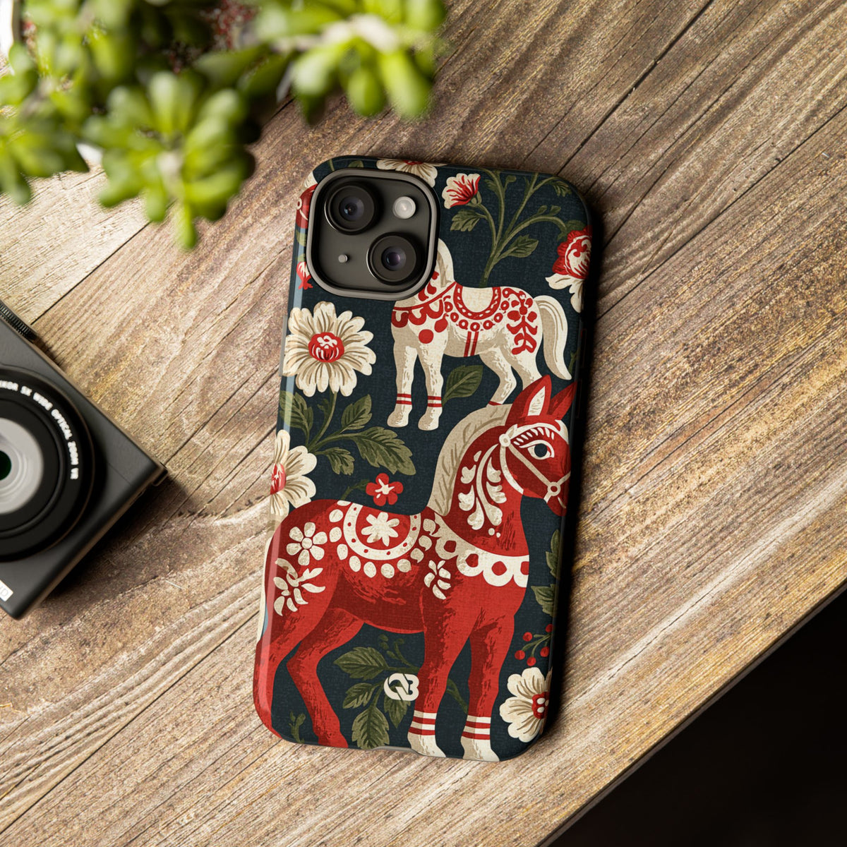 Nordic Dala Meadow · Tough Phone Case for iPhone · Red